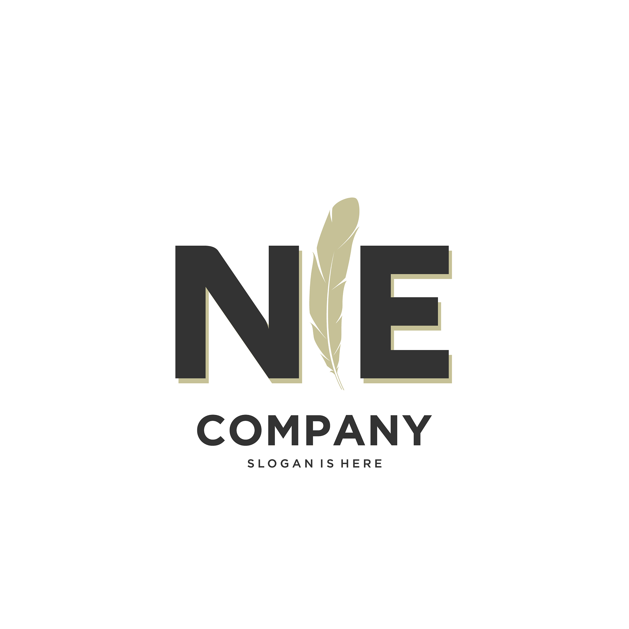 initial ne letter unique attractive creative