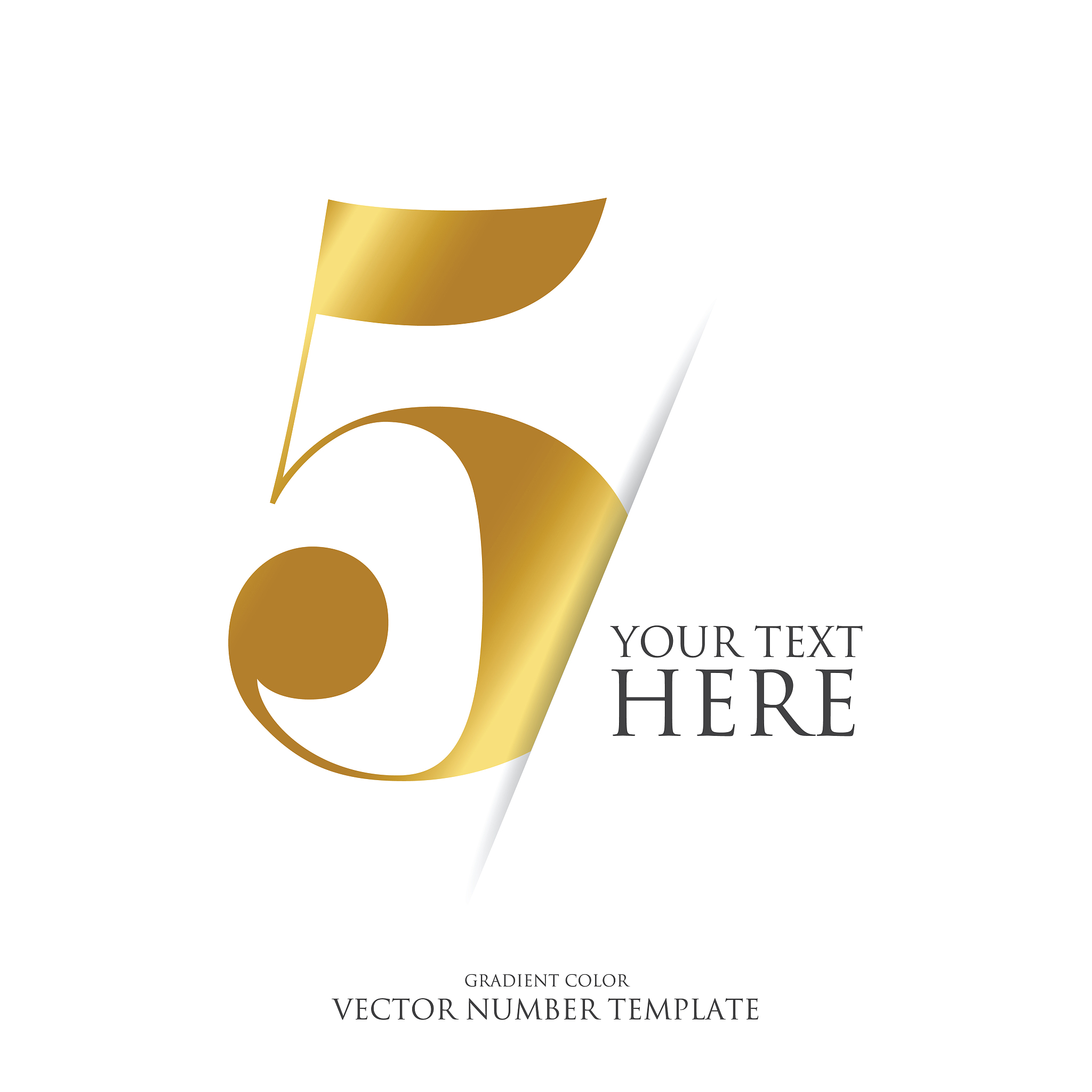 golden number vector stock illustration. gradient color. typogra