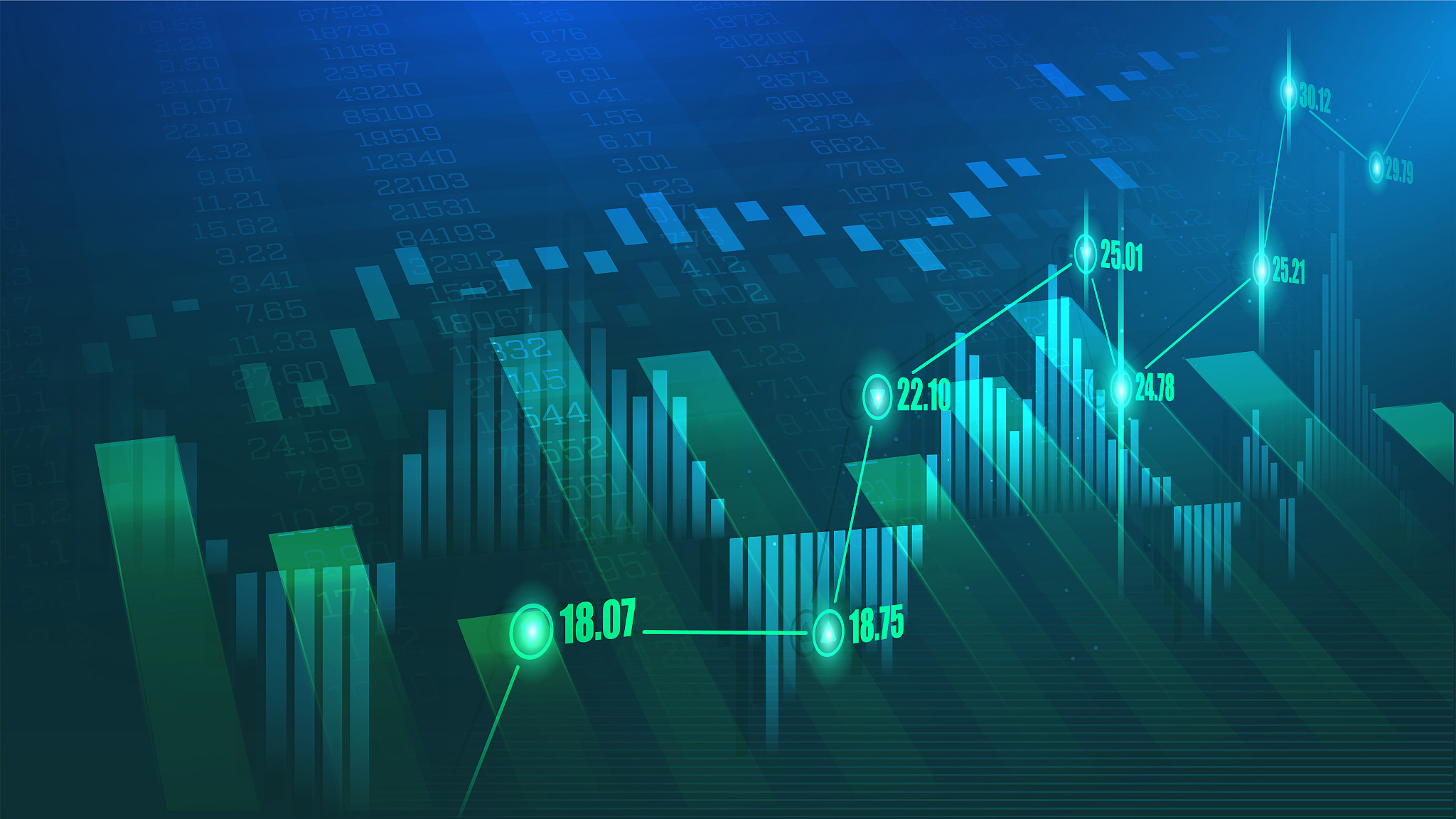stock market or forex trading graph
