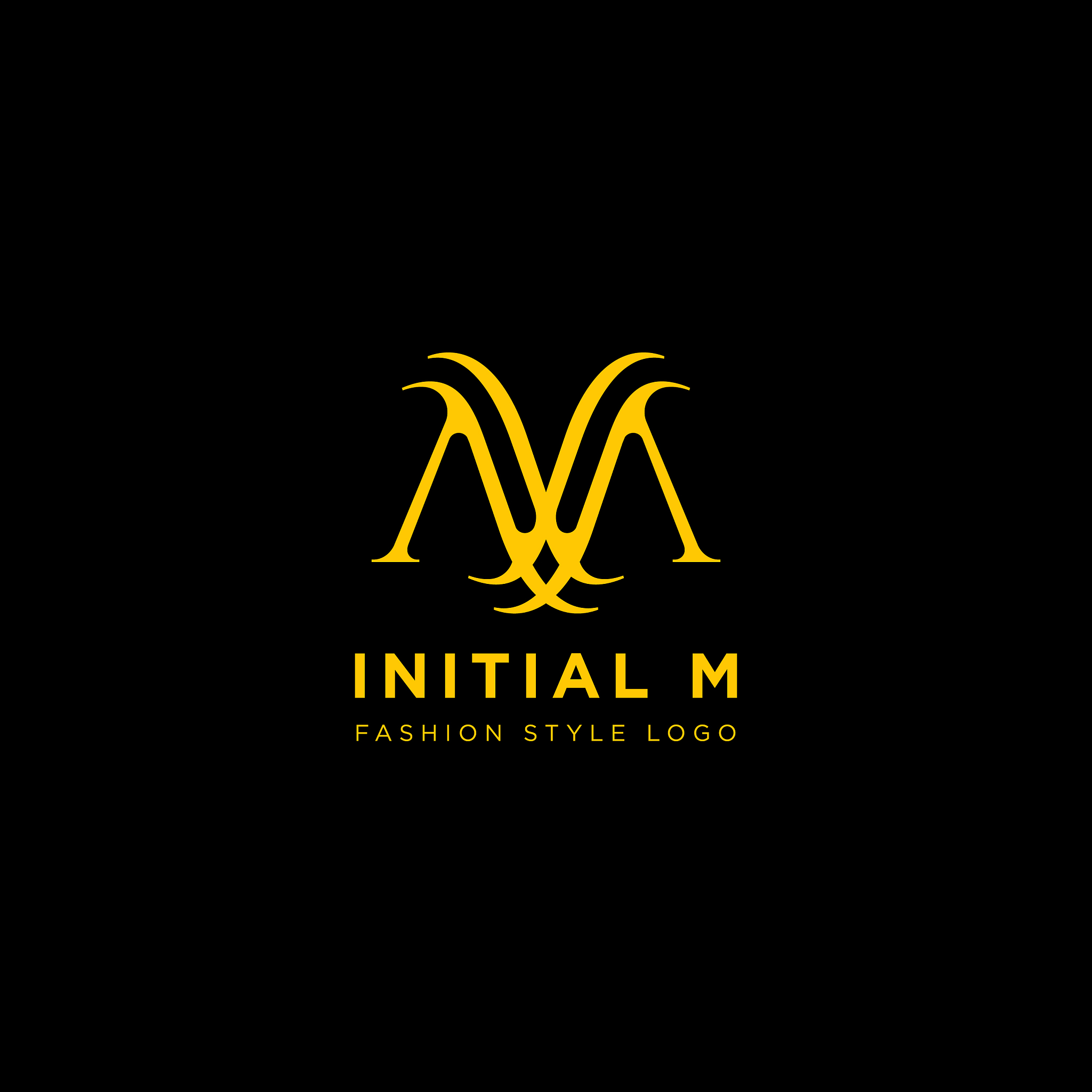 premium m logo in gold color beautiful logotype
