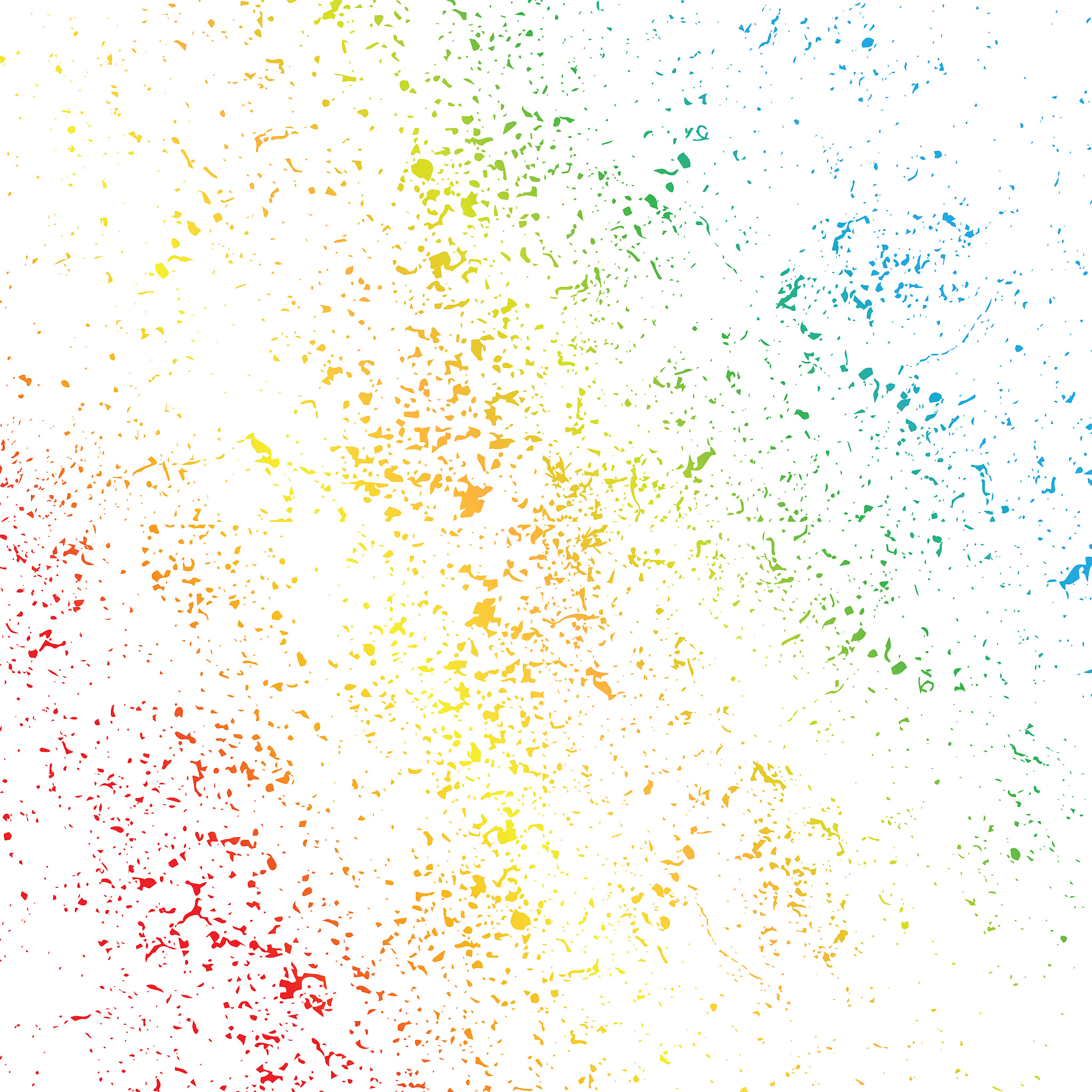 multicolor grunge rainbow spashes on white background, vector.