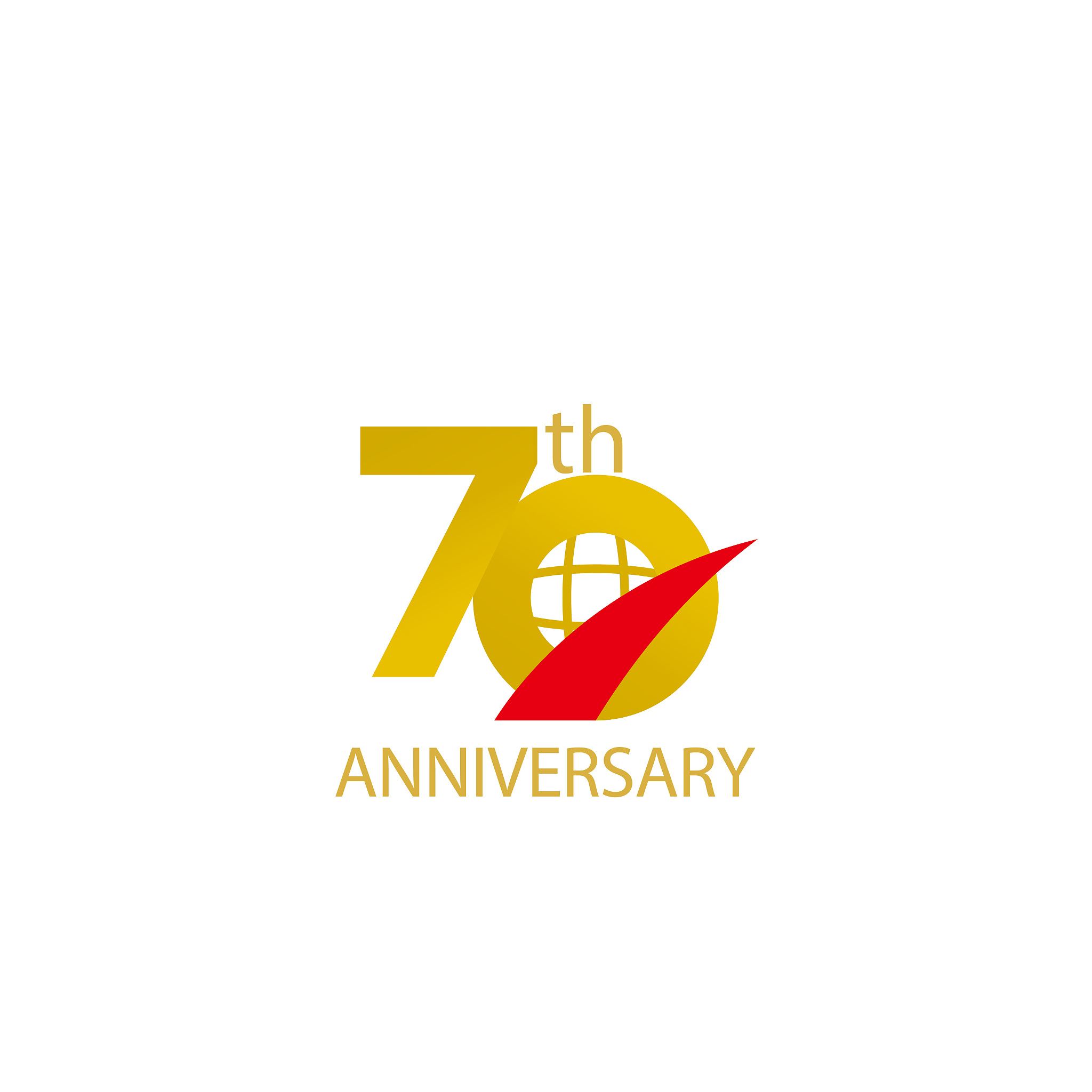 70th anniversary design template, vector illustration