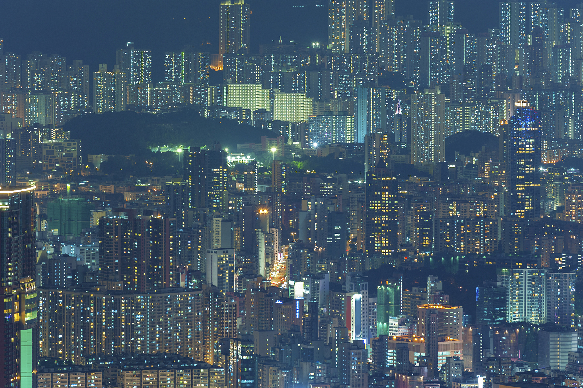 skyline of hong kong city