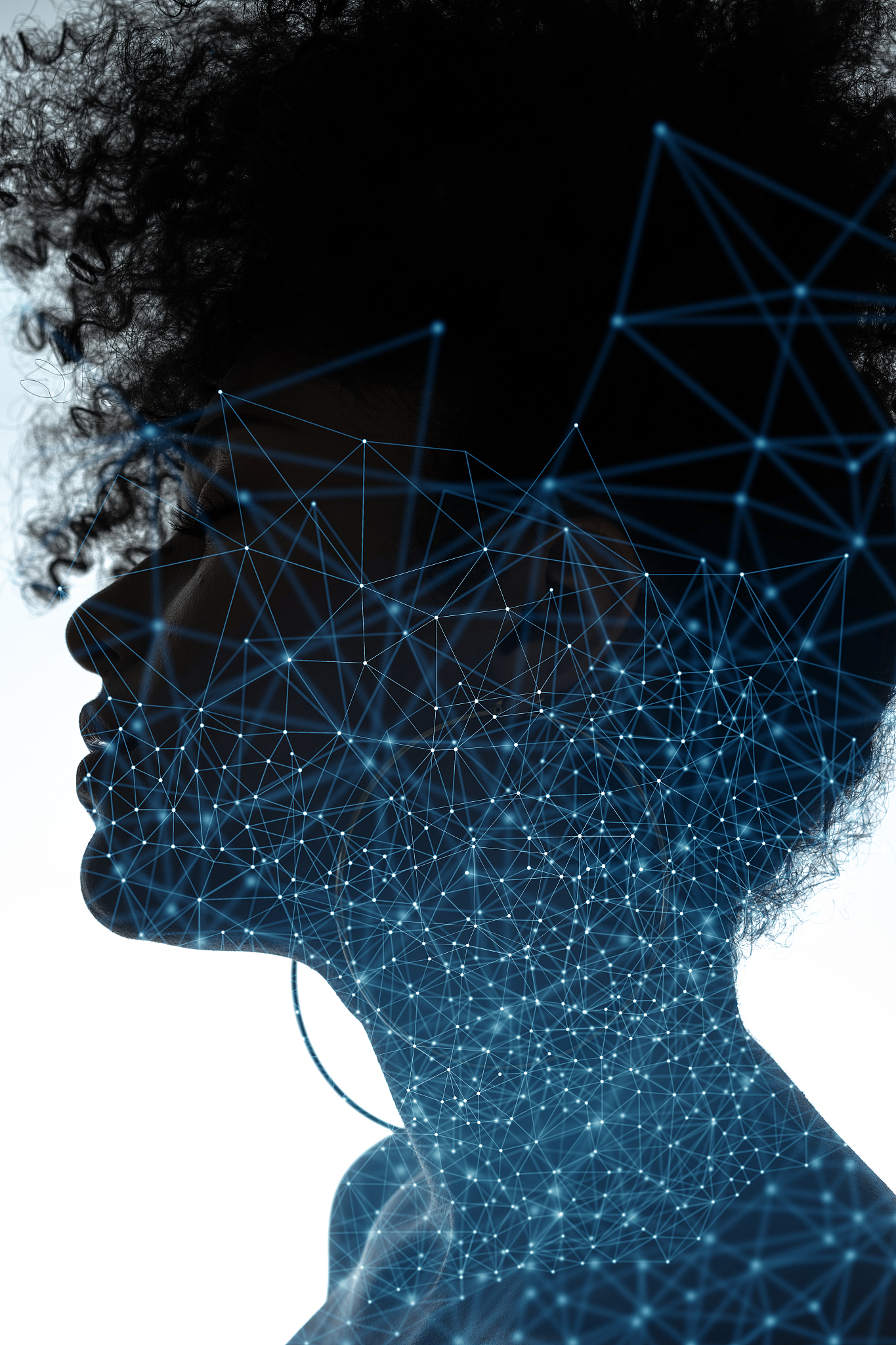 a portrait combined with a digital illustration