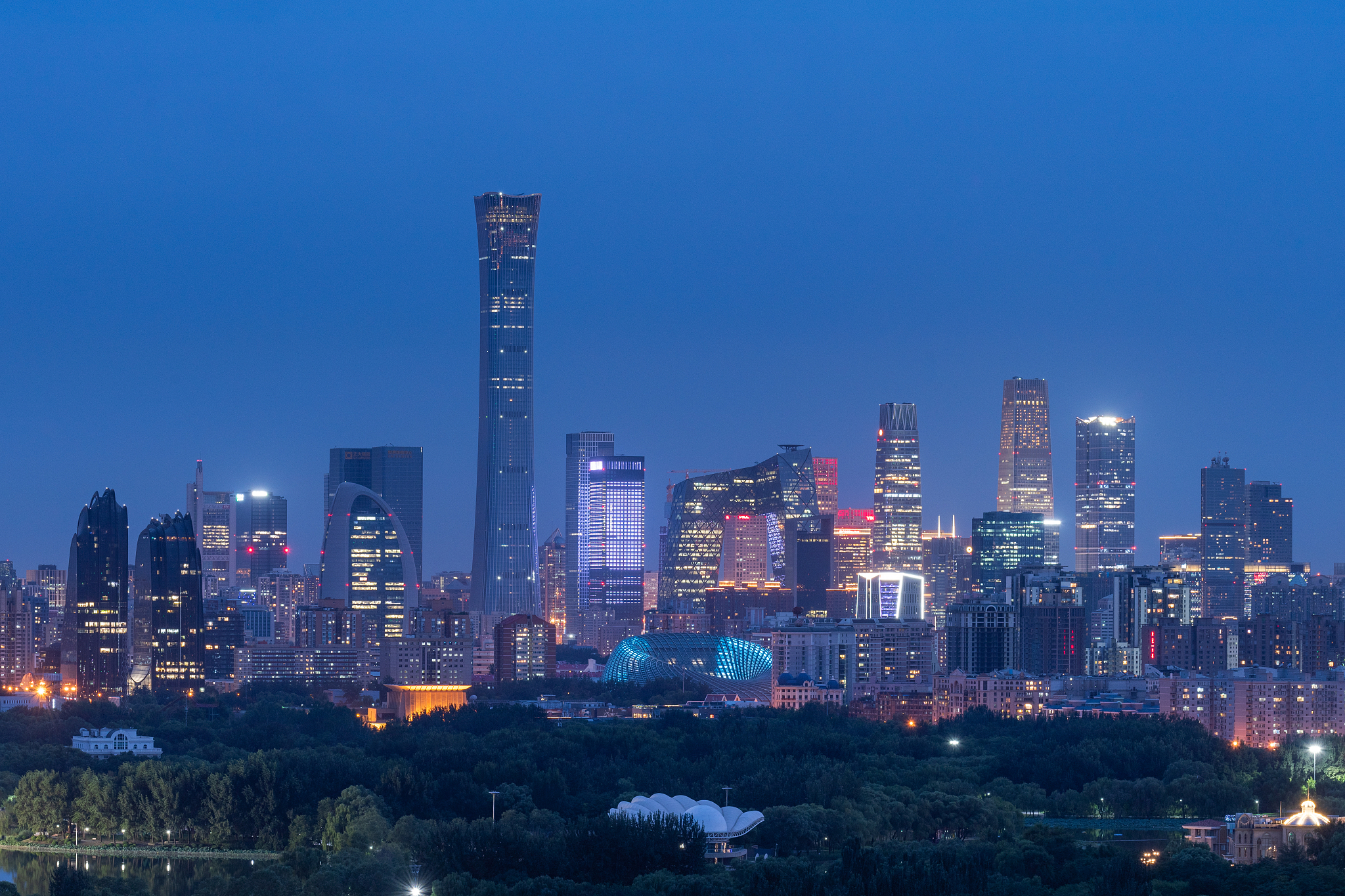 这里是北京,商务区,朝阳,北京,晚霞,夜景