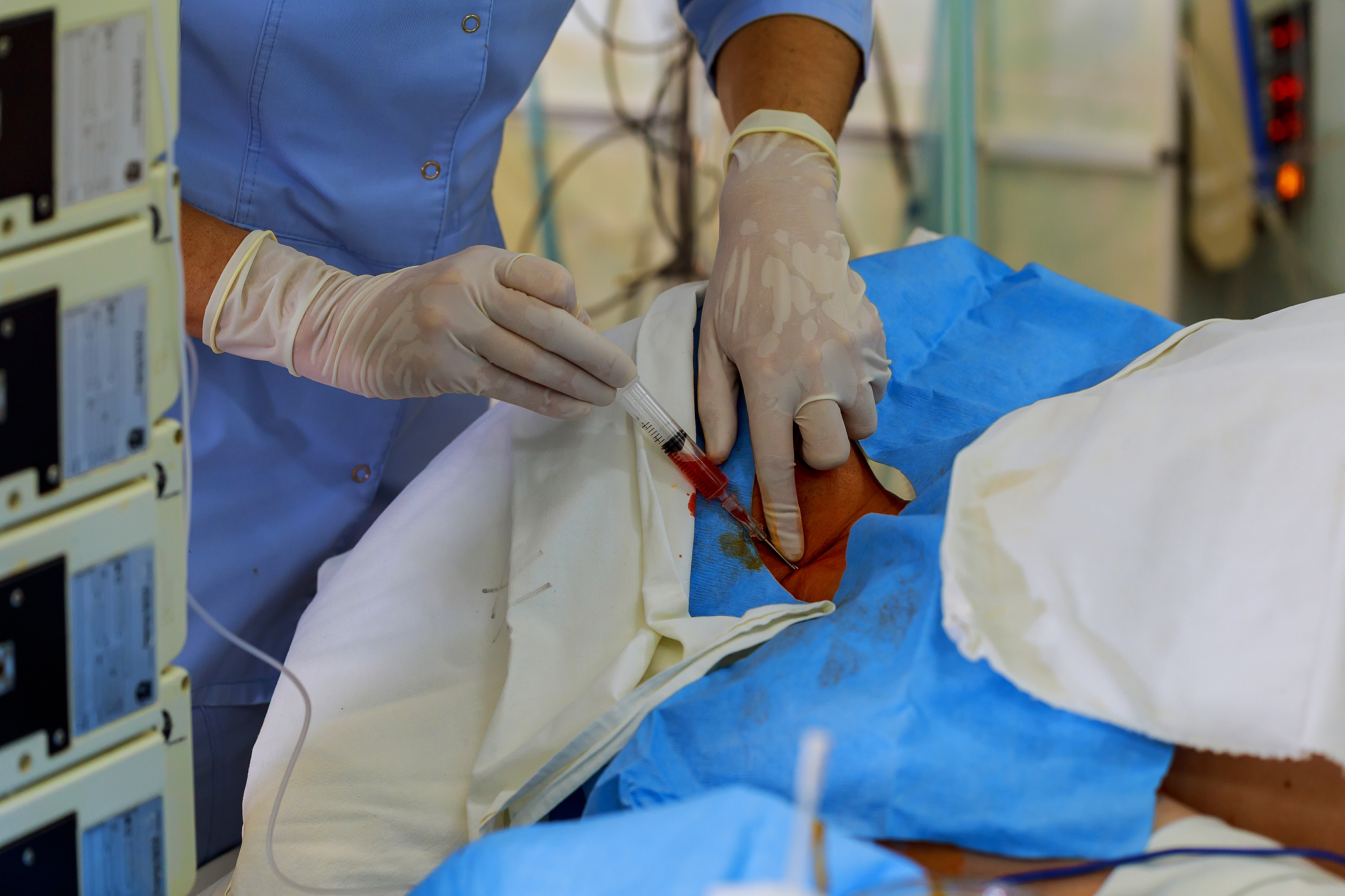 surgeon is preparing patients for surgery.