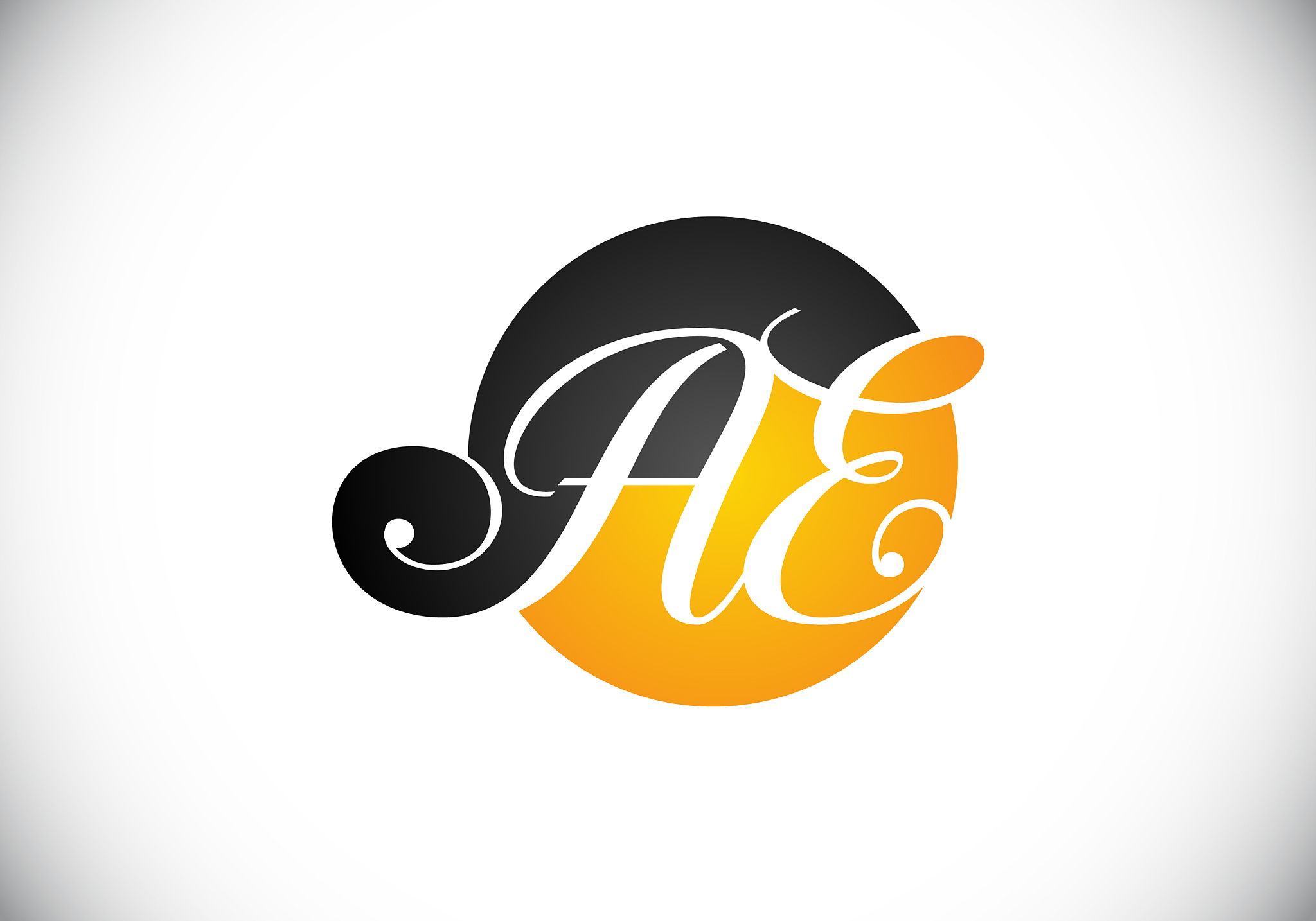 initial monogram letter a e logo design template