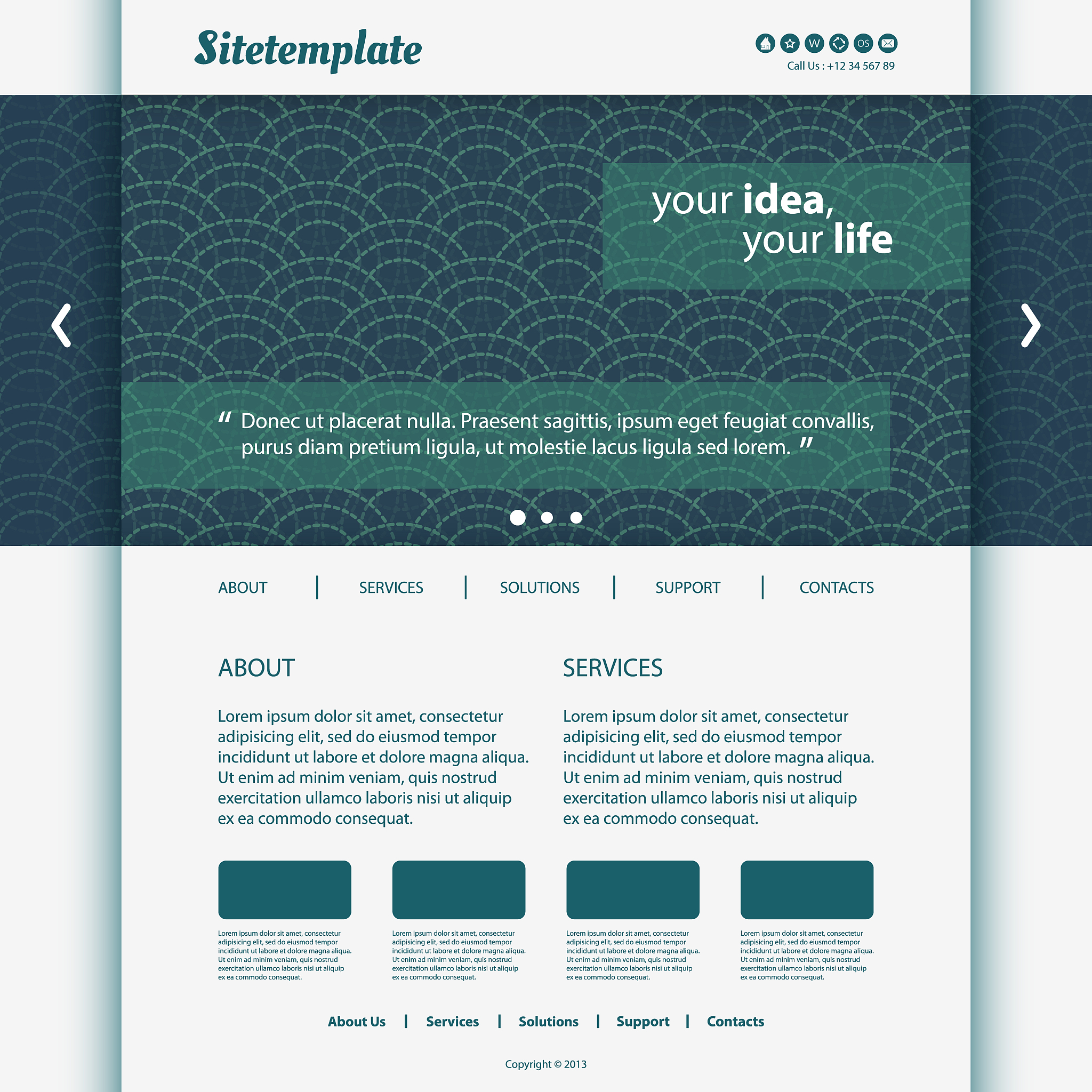 one page website template