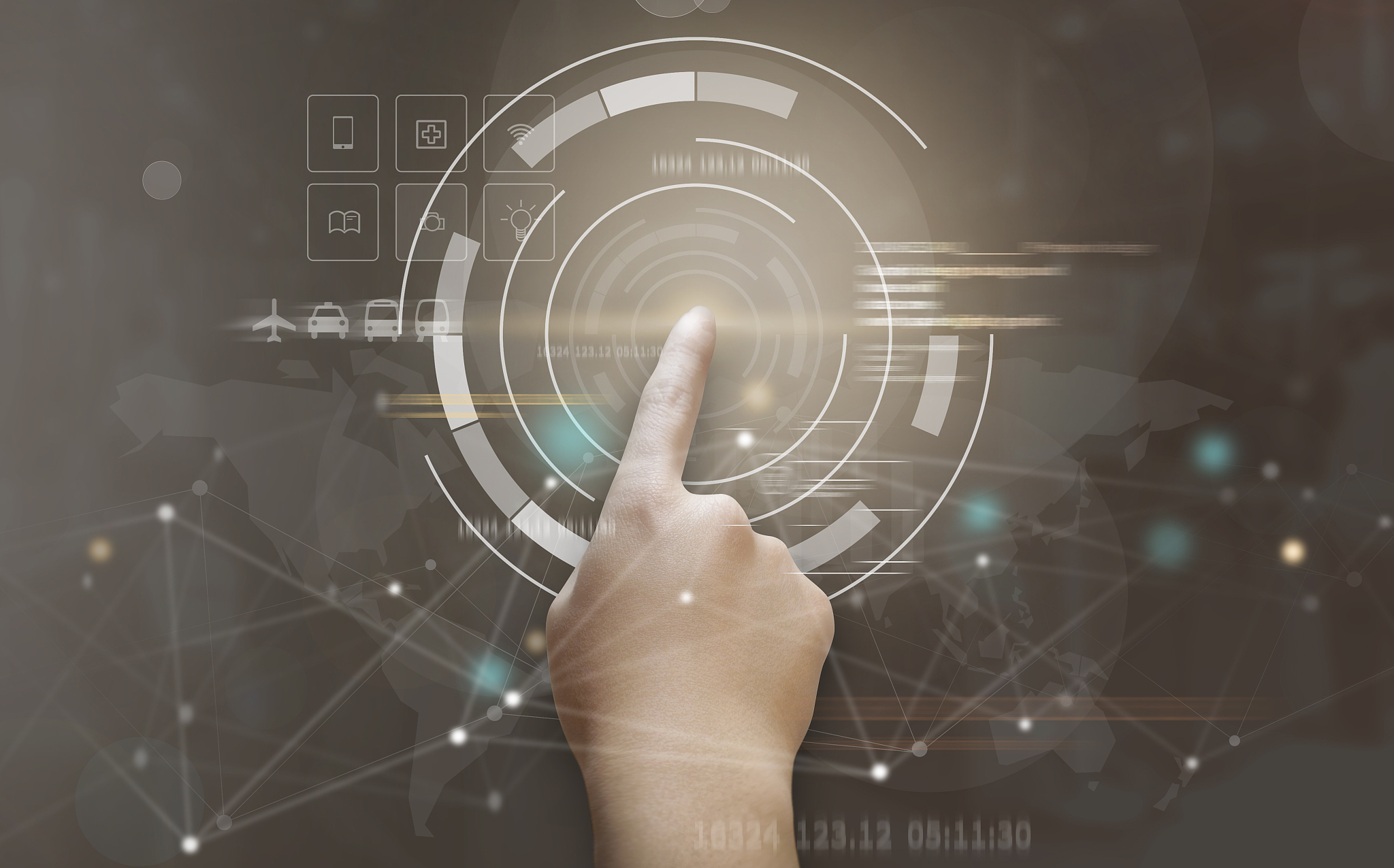digital display and user high-tech concepts illustration