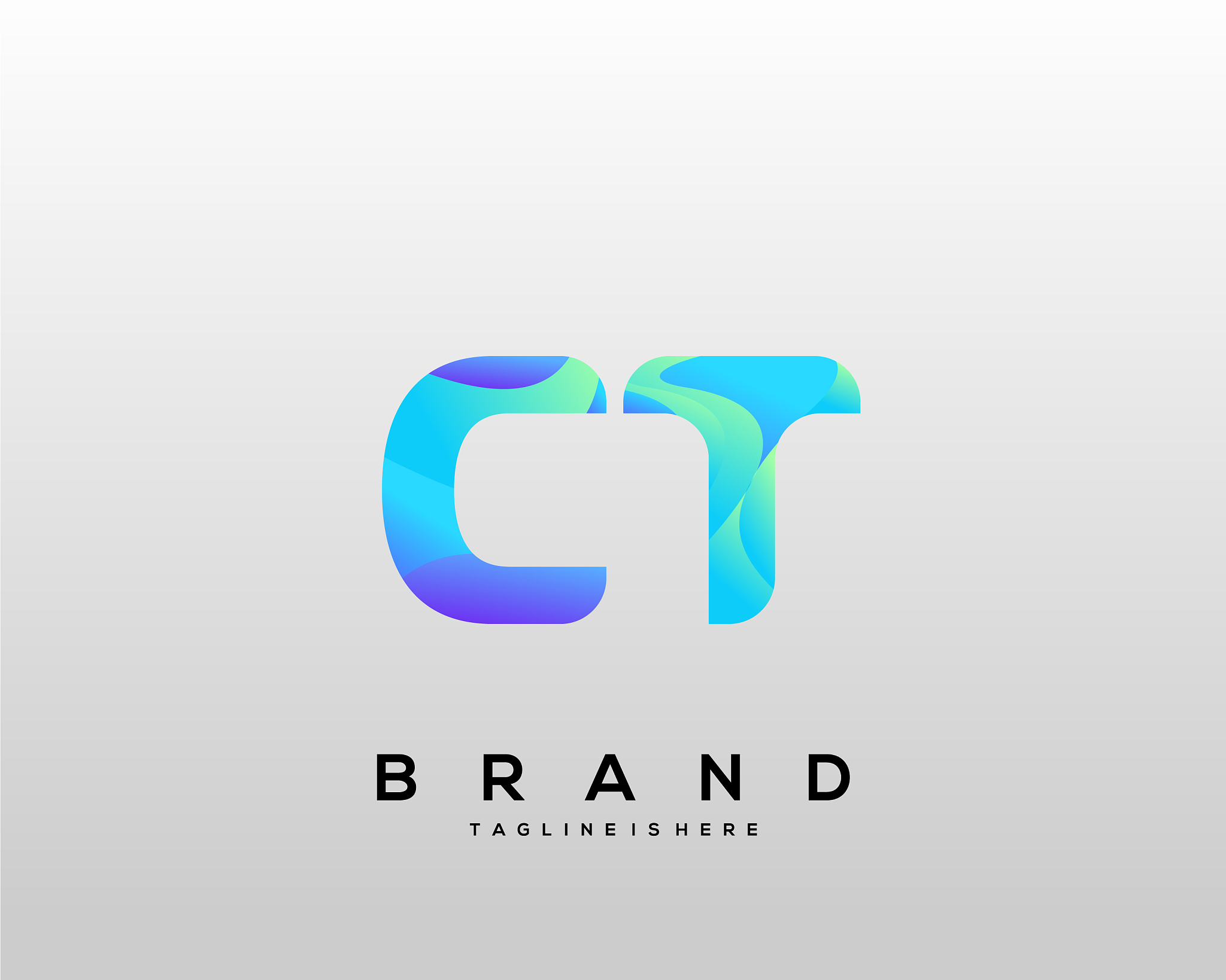 ct initial logo with colorful template