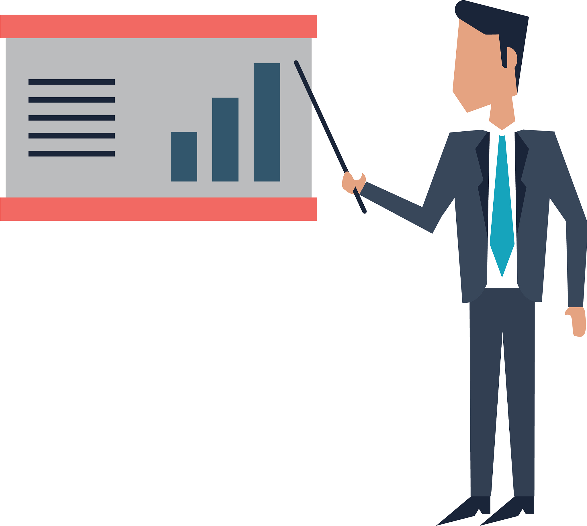 businessman with profit statistics avatar