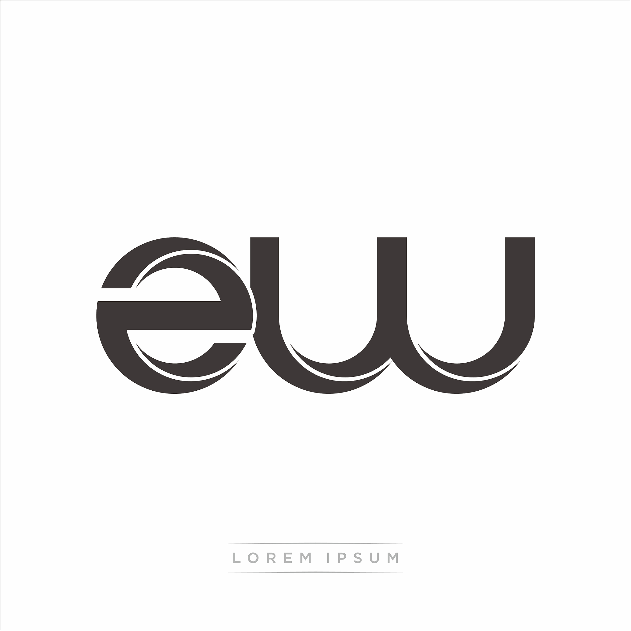 zw initial letter split lowercase modern monogram