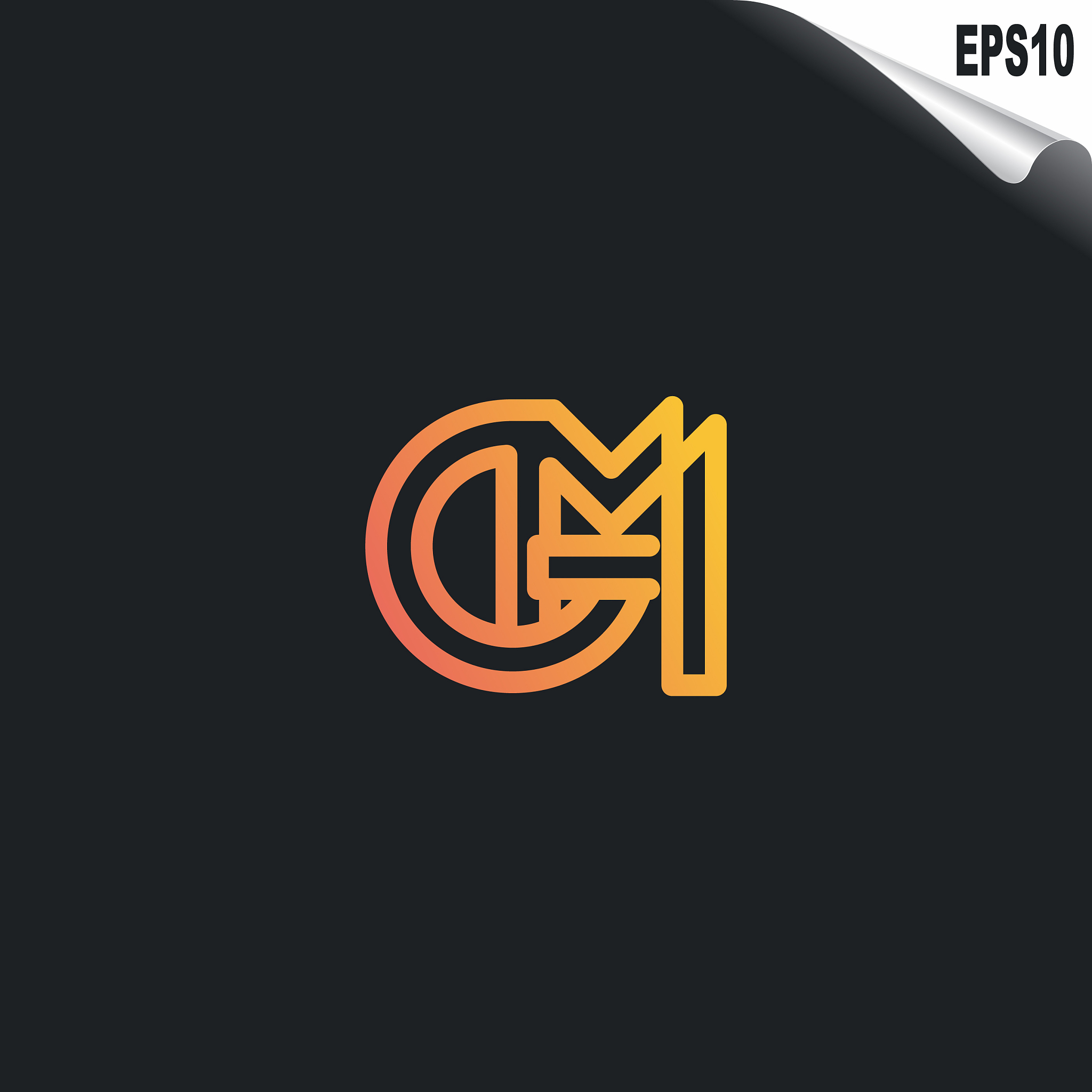 initial gm logo monogram design template simple