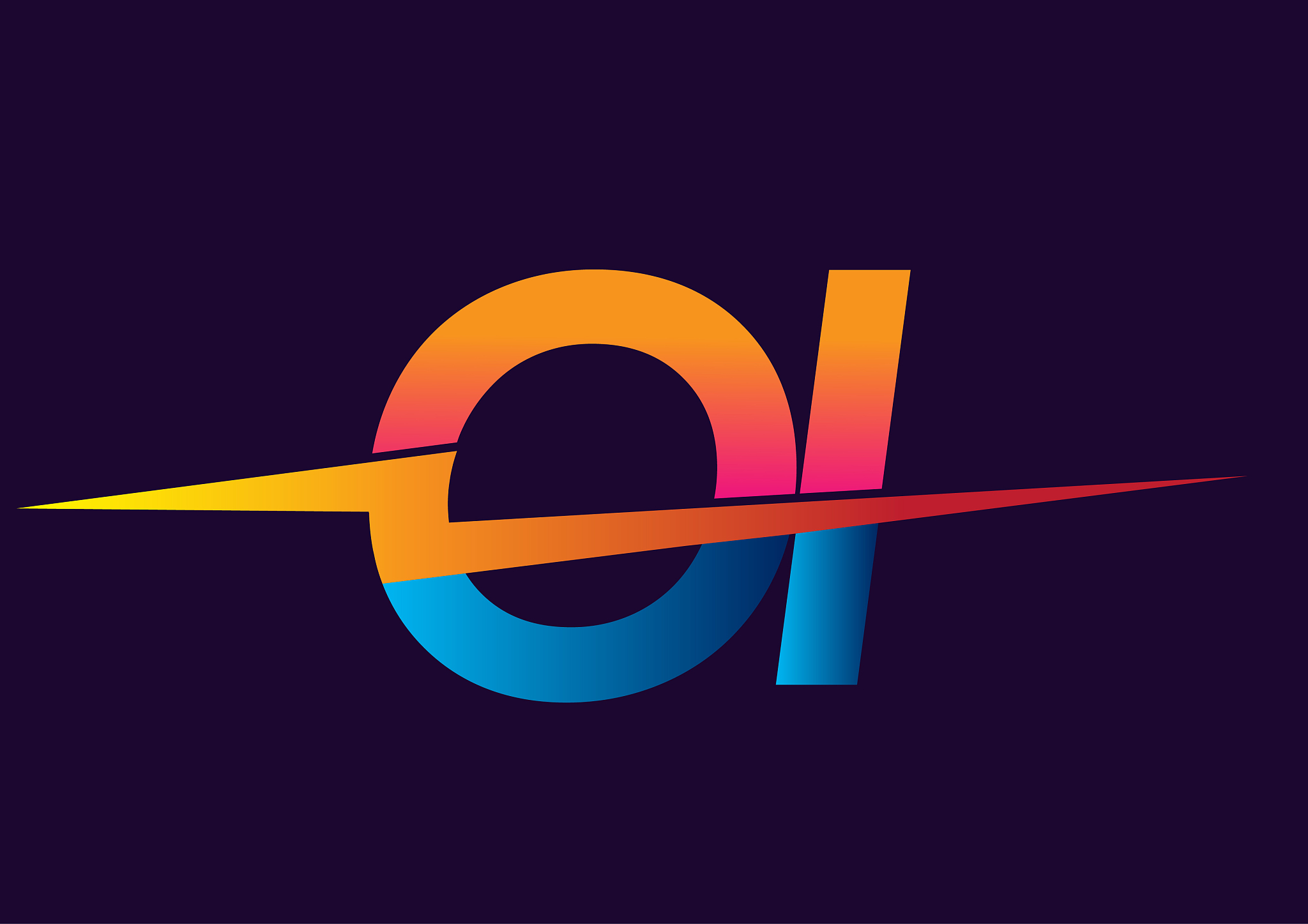 initial letter icon with lightning icon