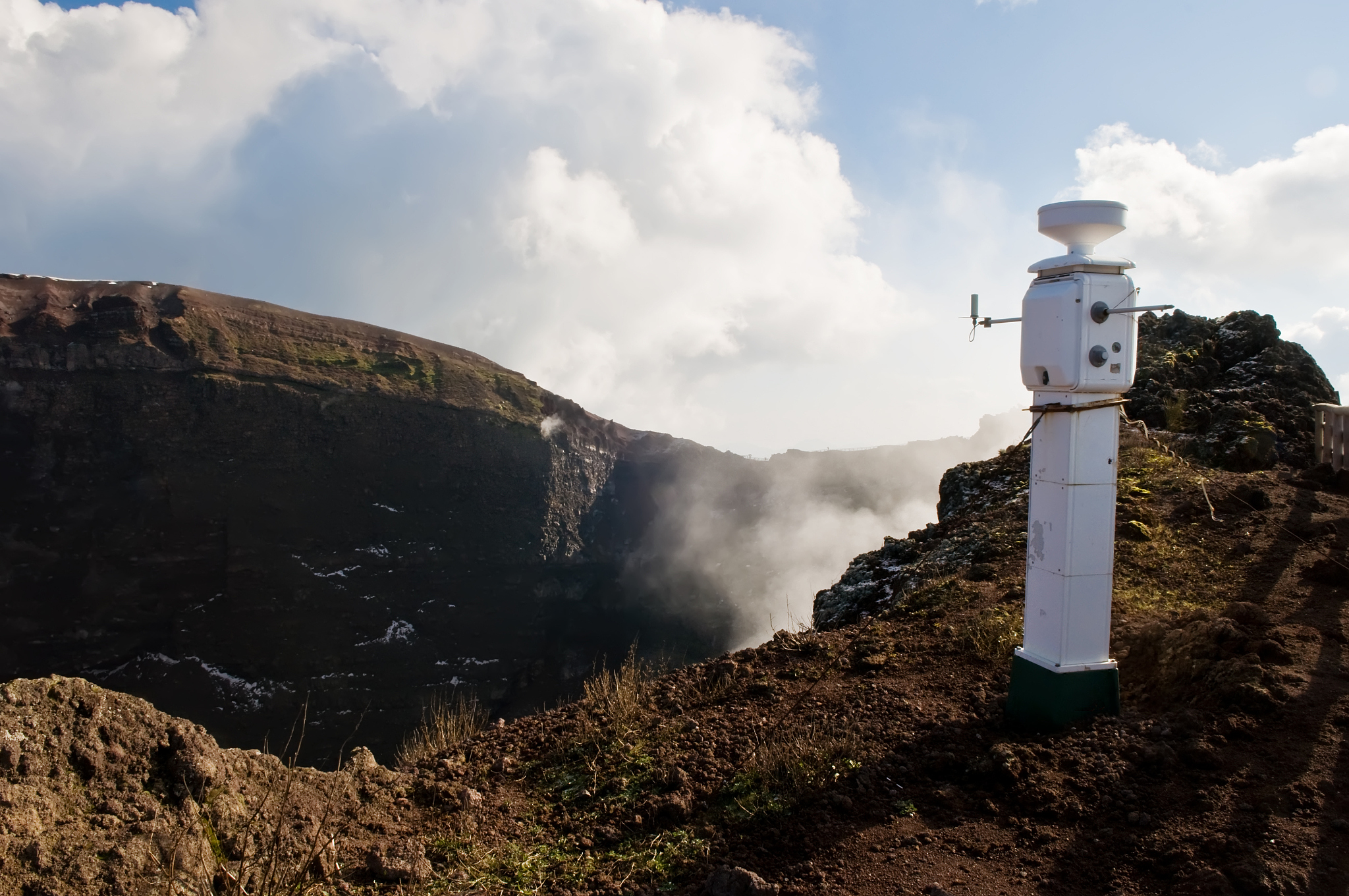 seismological earthquake monitoring station on volcano vesuvio