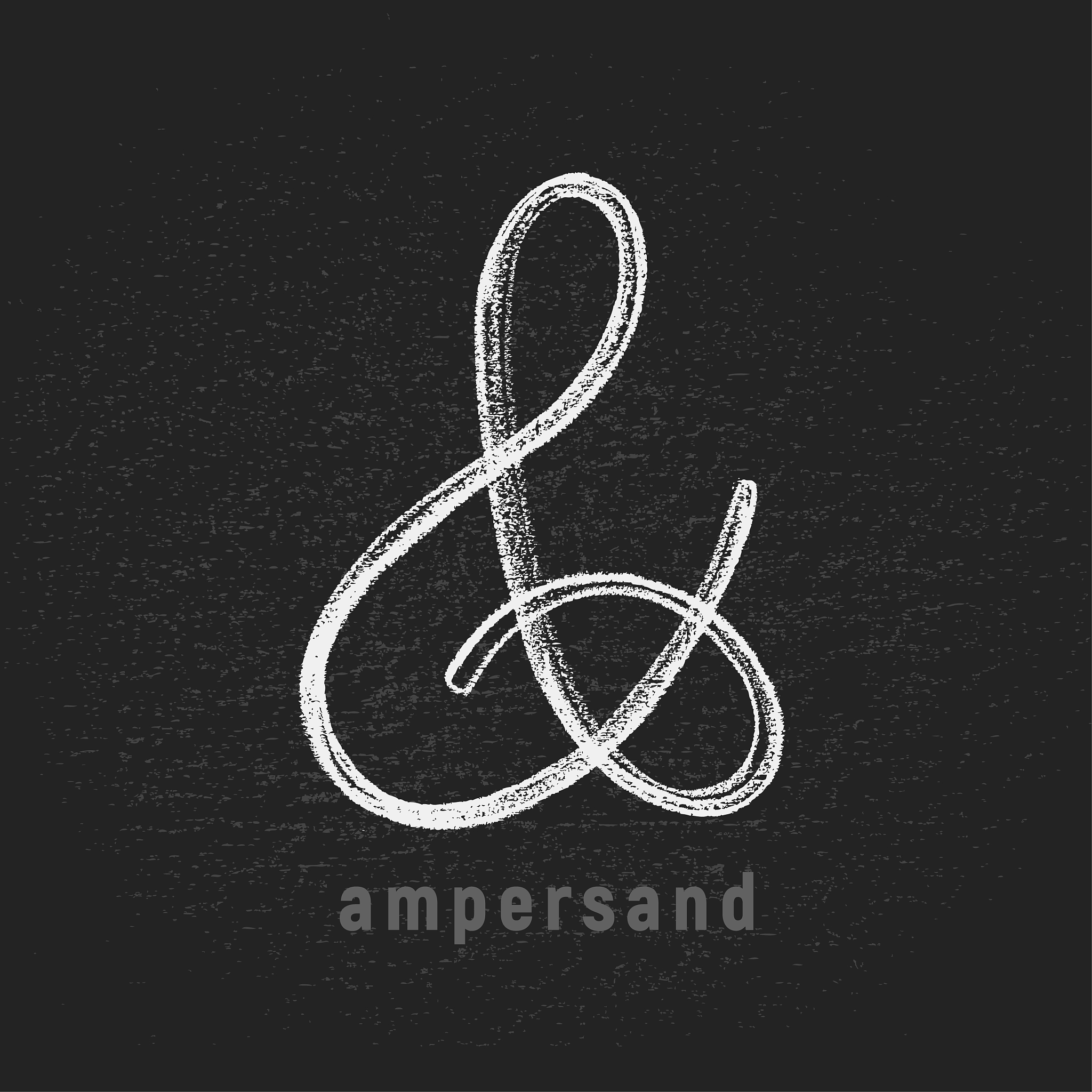 chalk ampersand hand-drawn on grunge