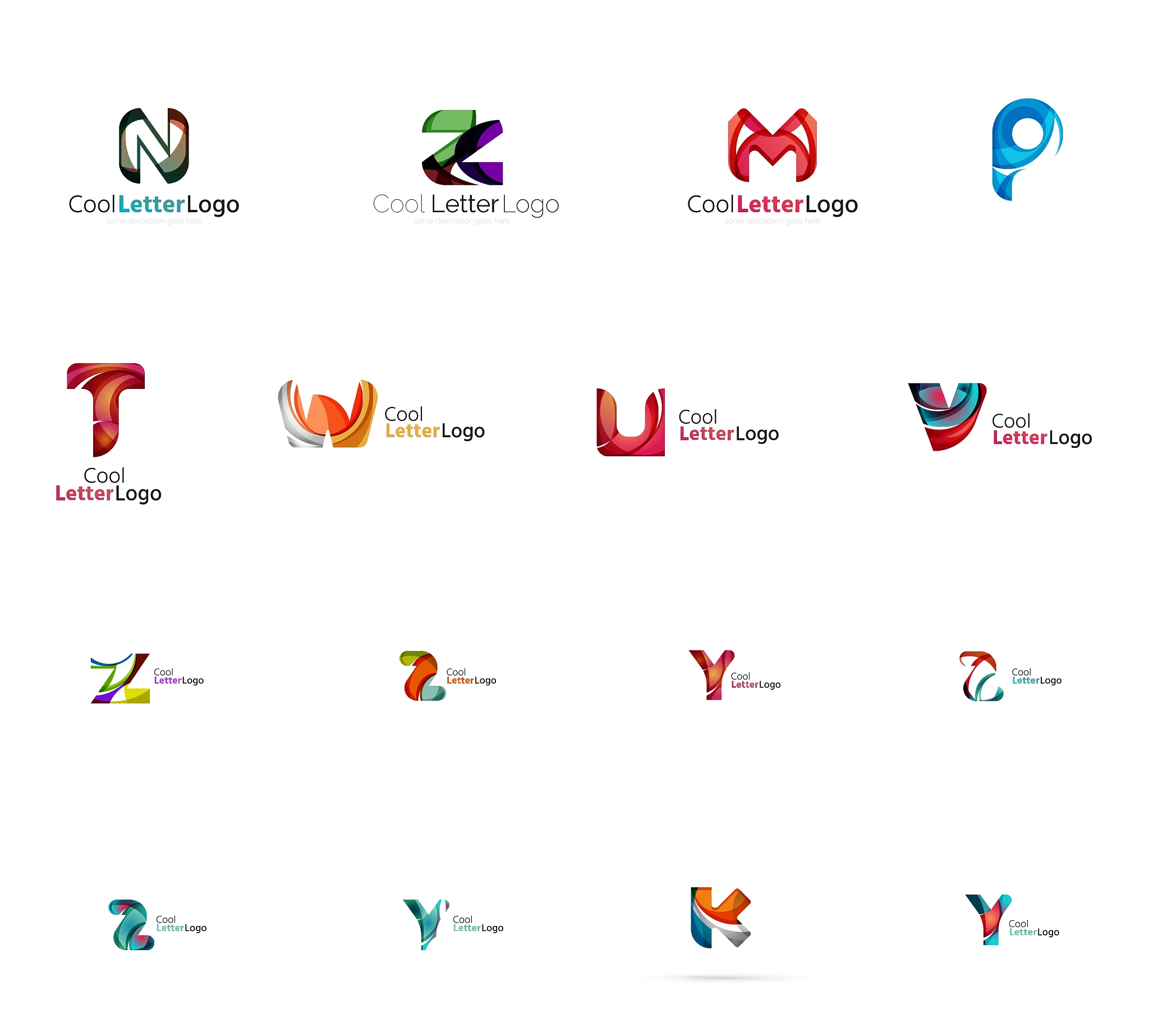 set of universal company logo ideas business icon