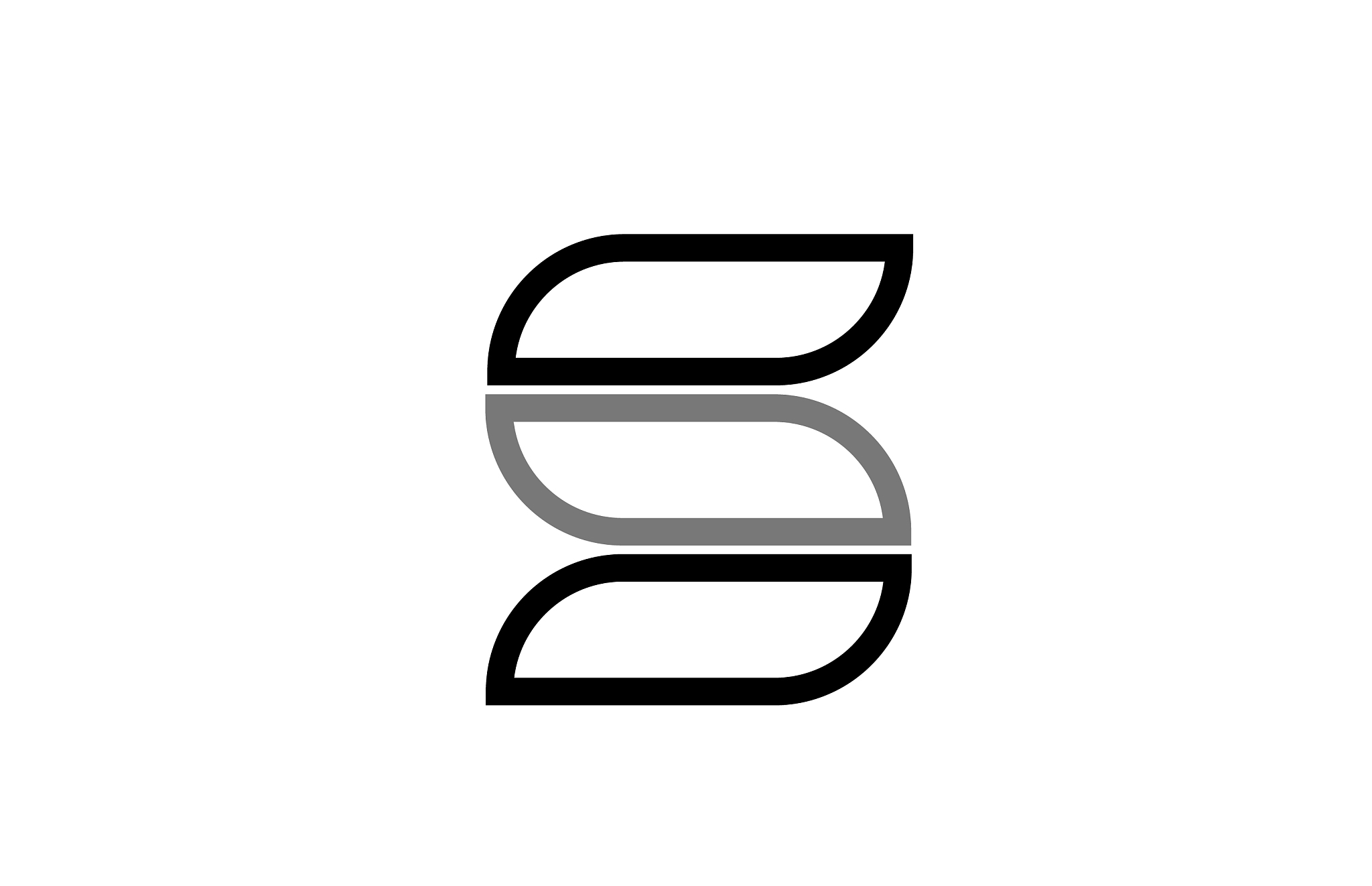 black white letter alphabet s for company logo