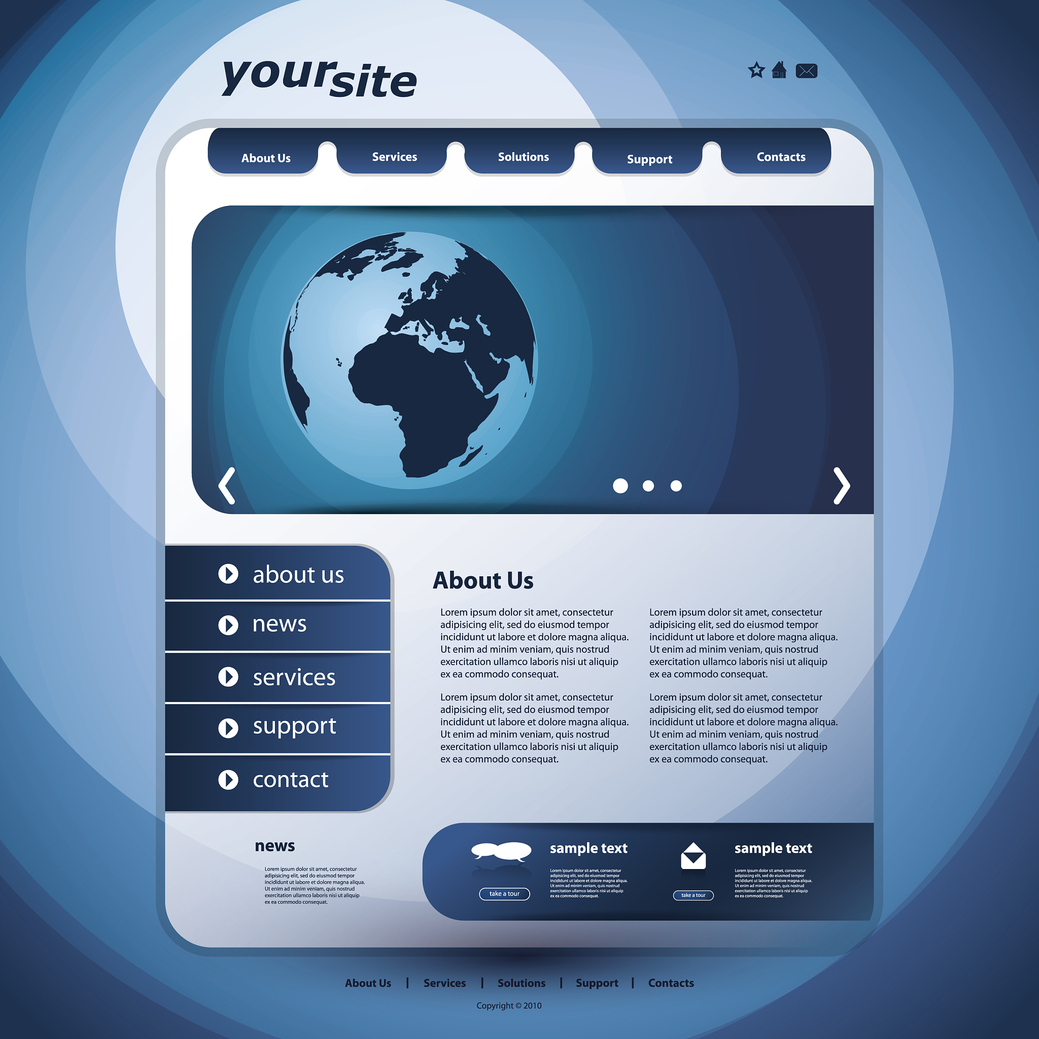one page website template