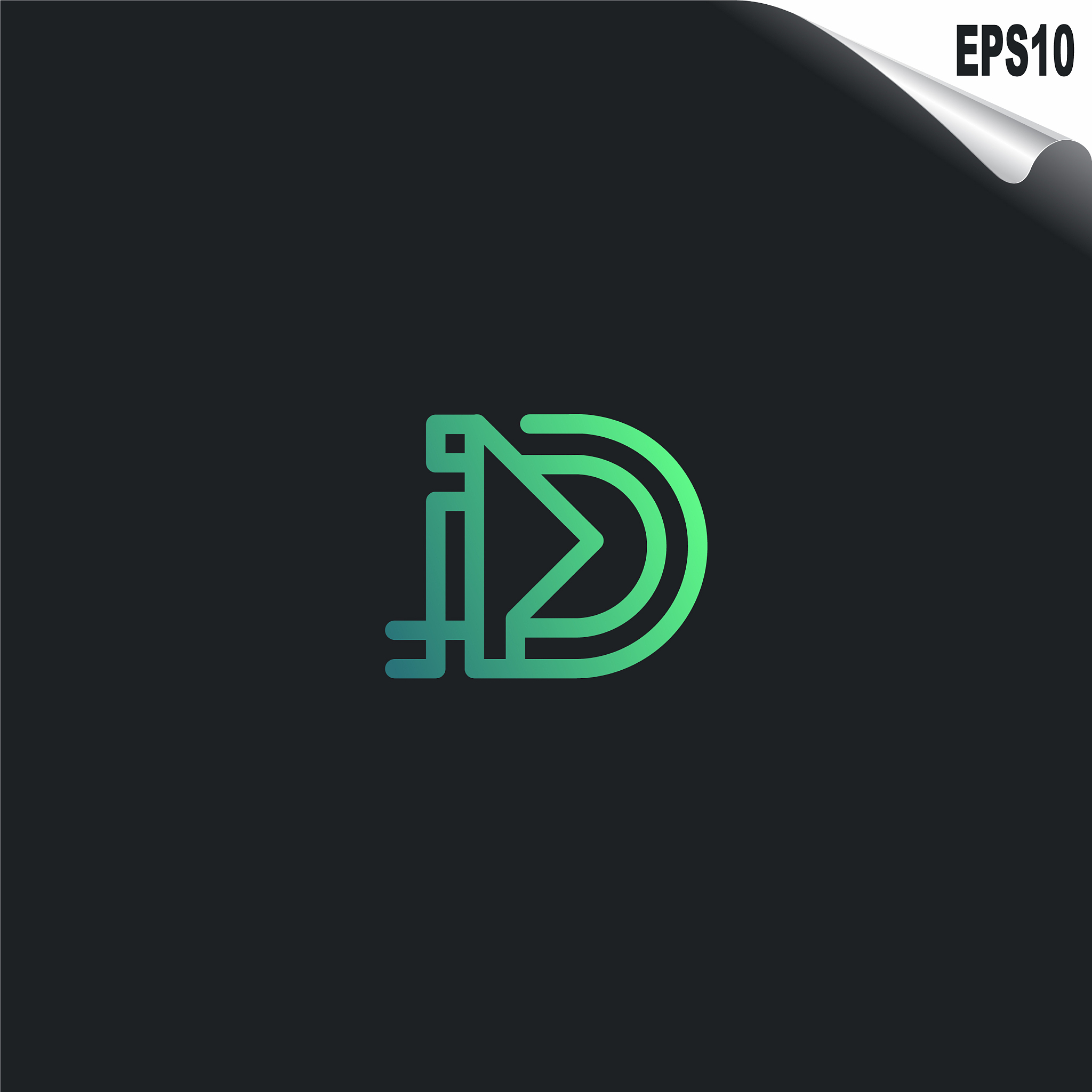 initial id logo monogram design template simple