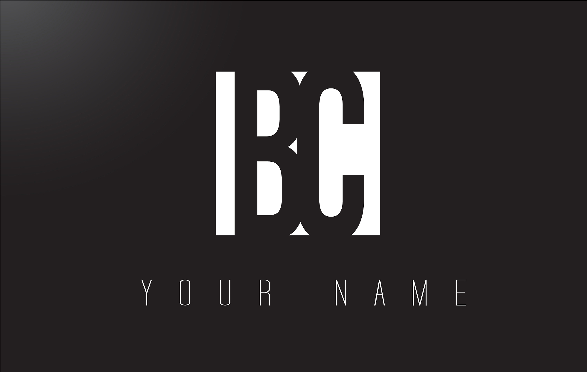 bc letter logo with black and white negative