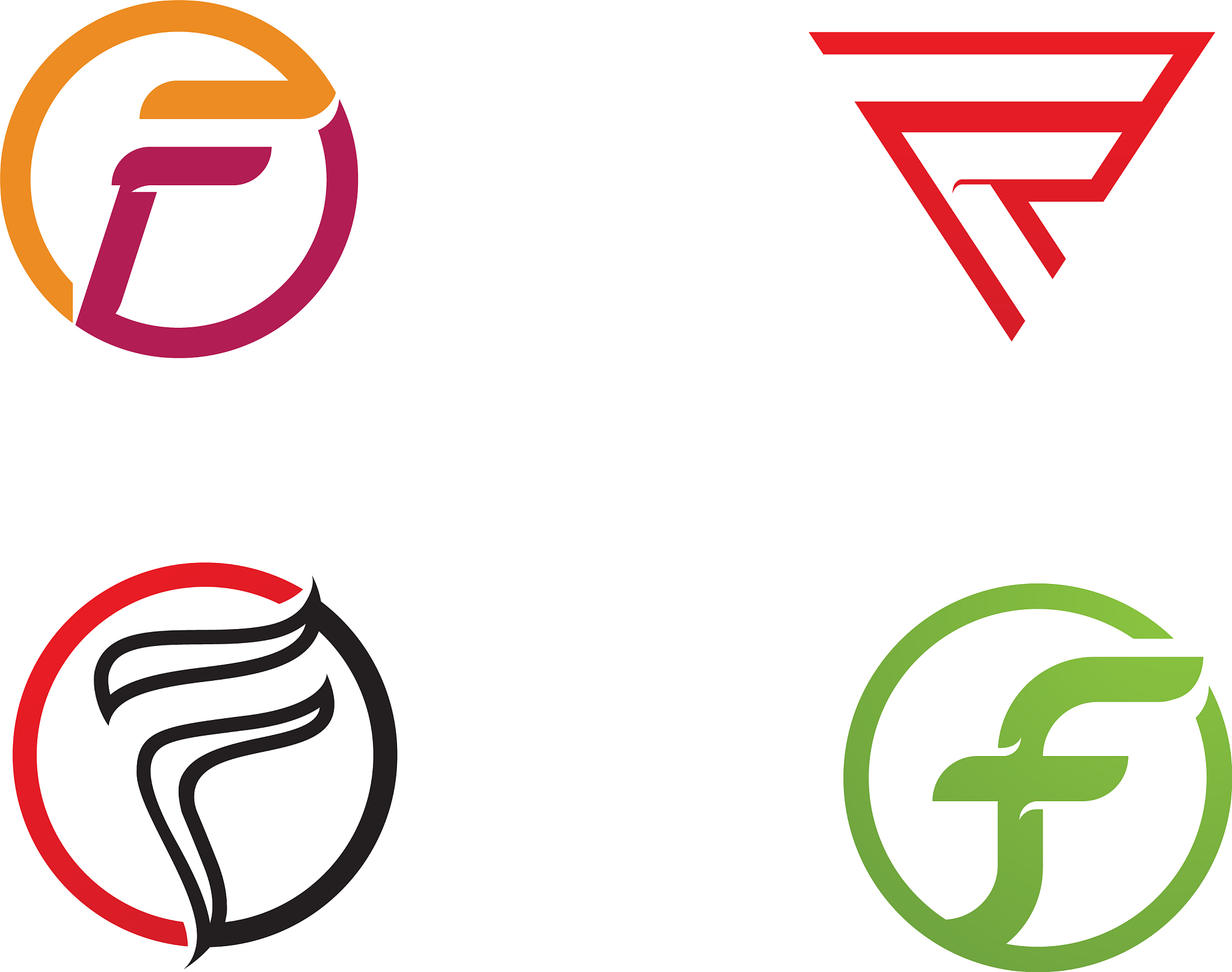 f logo letter template