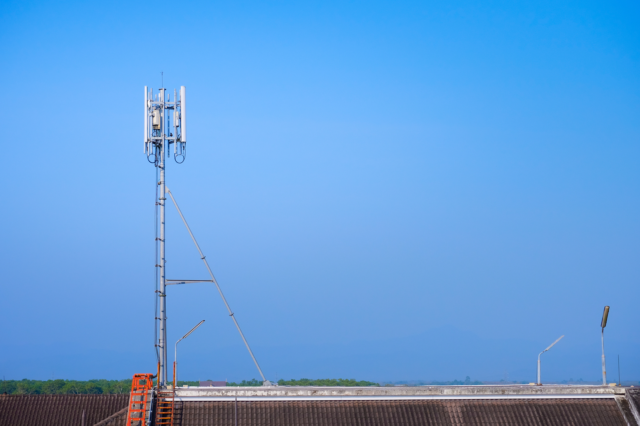 antenna tower of telecommunication and signal repeater of mobile