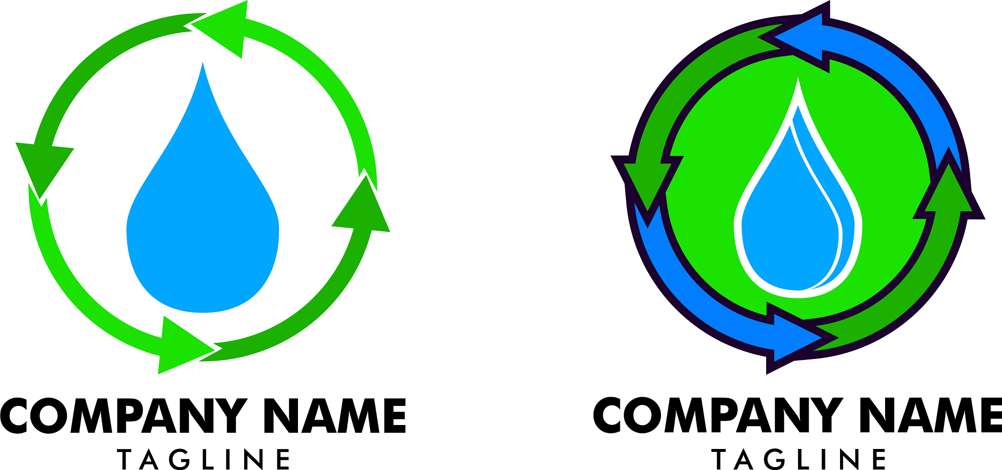 set water recycle logo design template element
