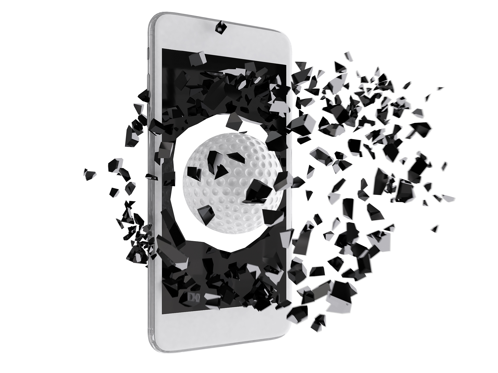 golf burst out of the smartphone