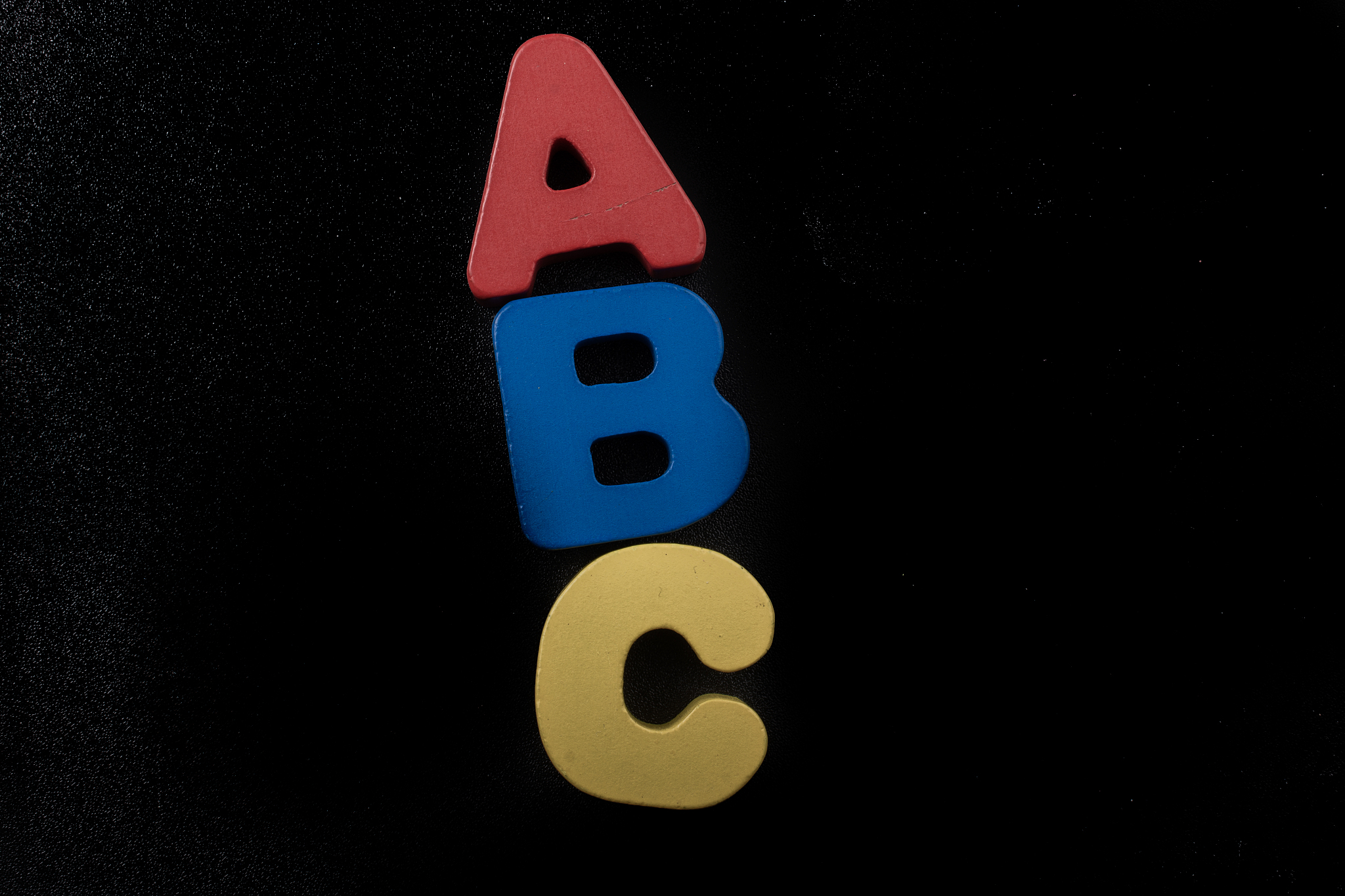 colorful abc  letters made of wood