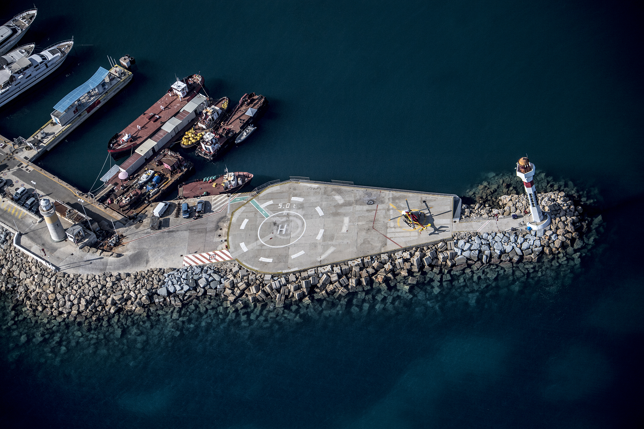 helicopter on a pier