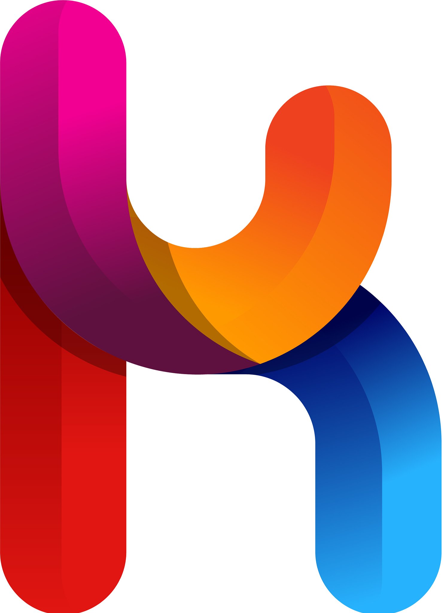 k colorful letter logo icon design
