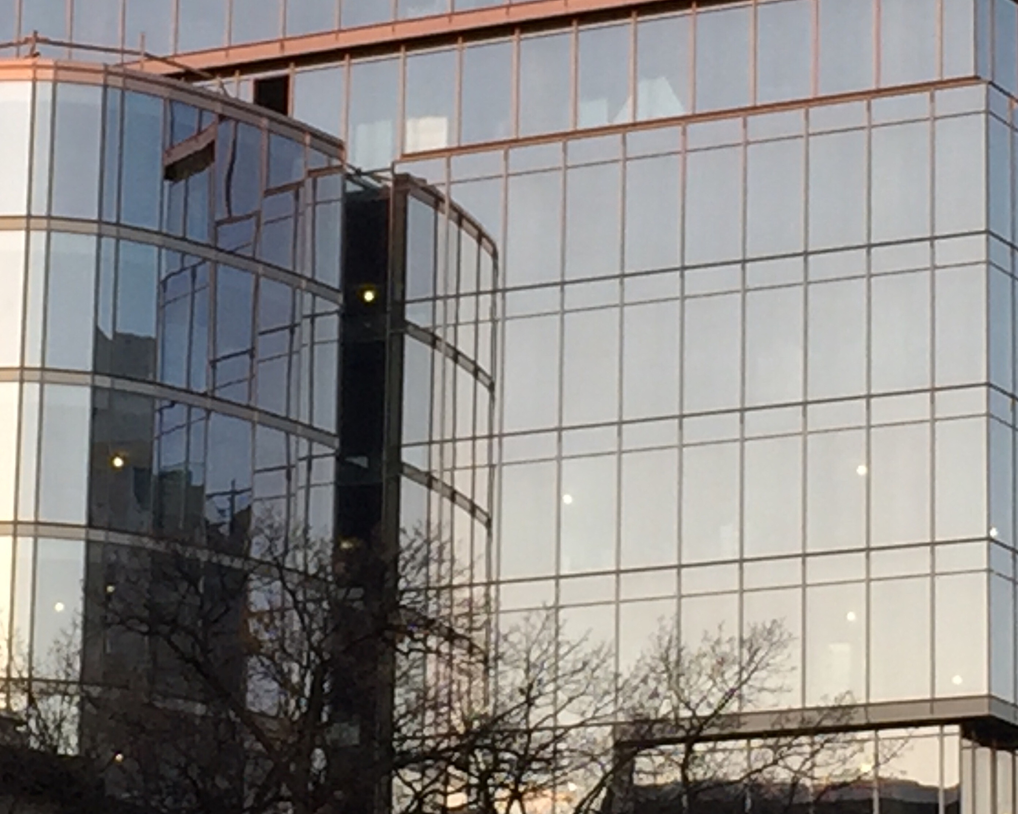 metal and glass cityscape