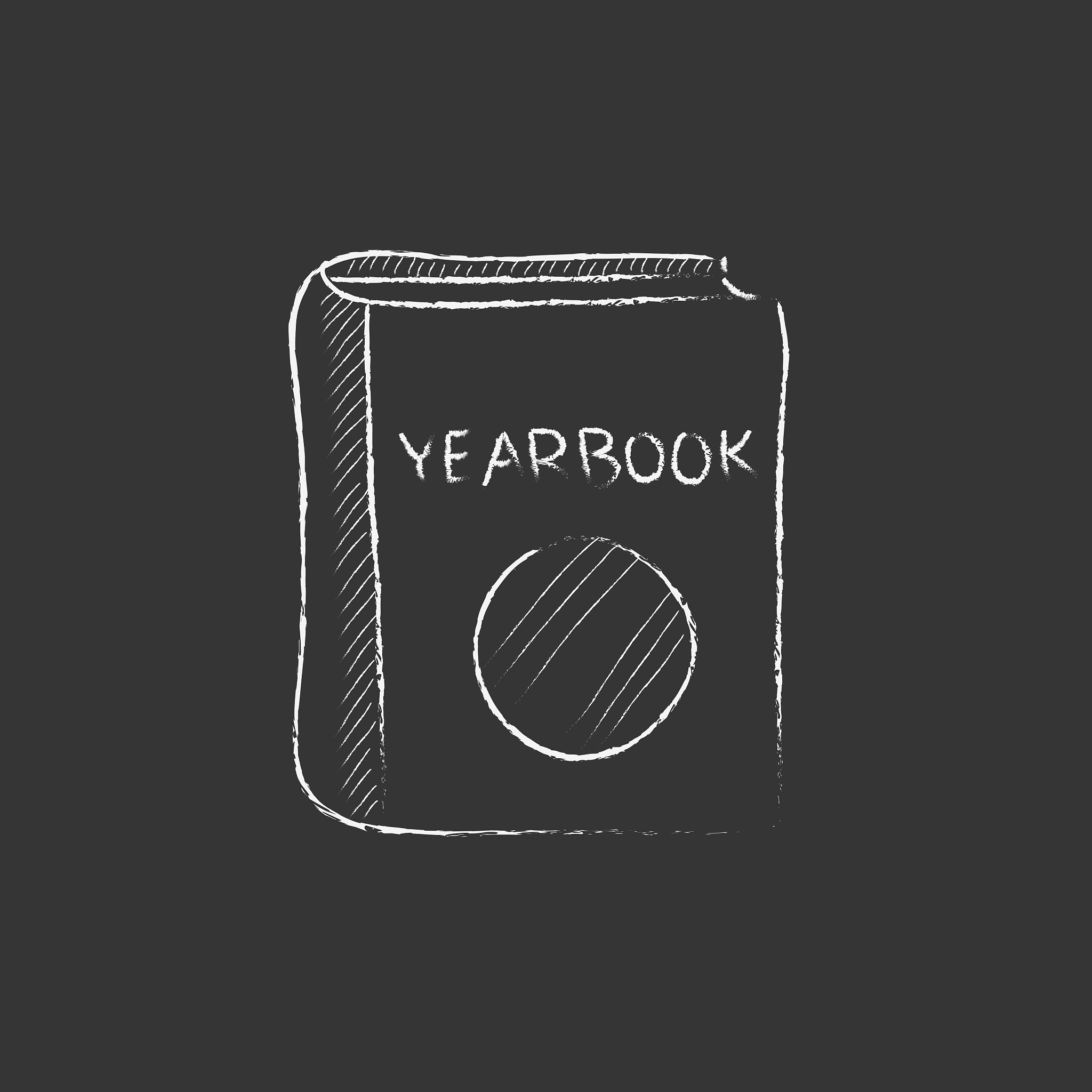 yearbook drawn in chalk icon