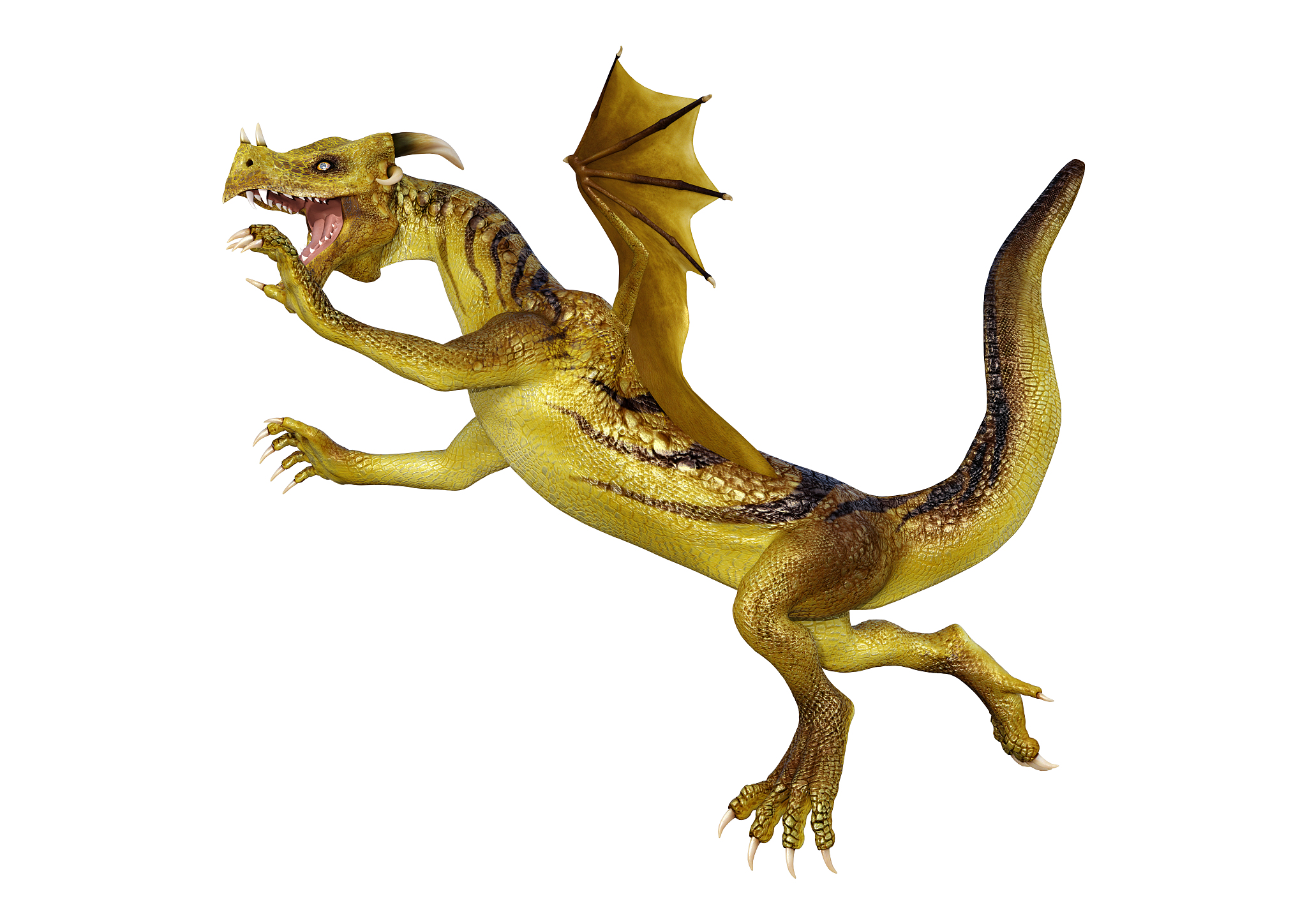 3d illustration fantasy dragon on white
