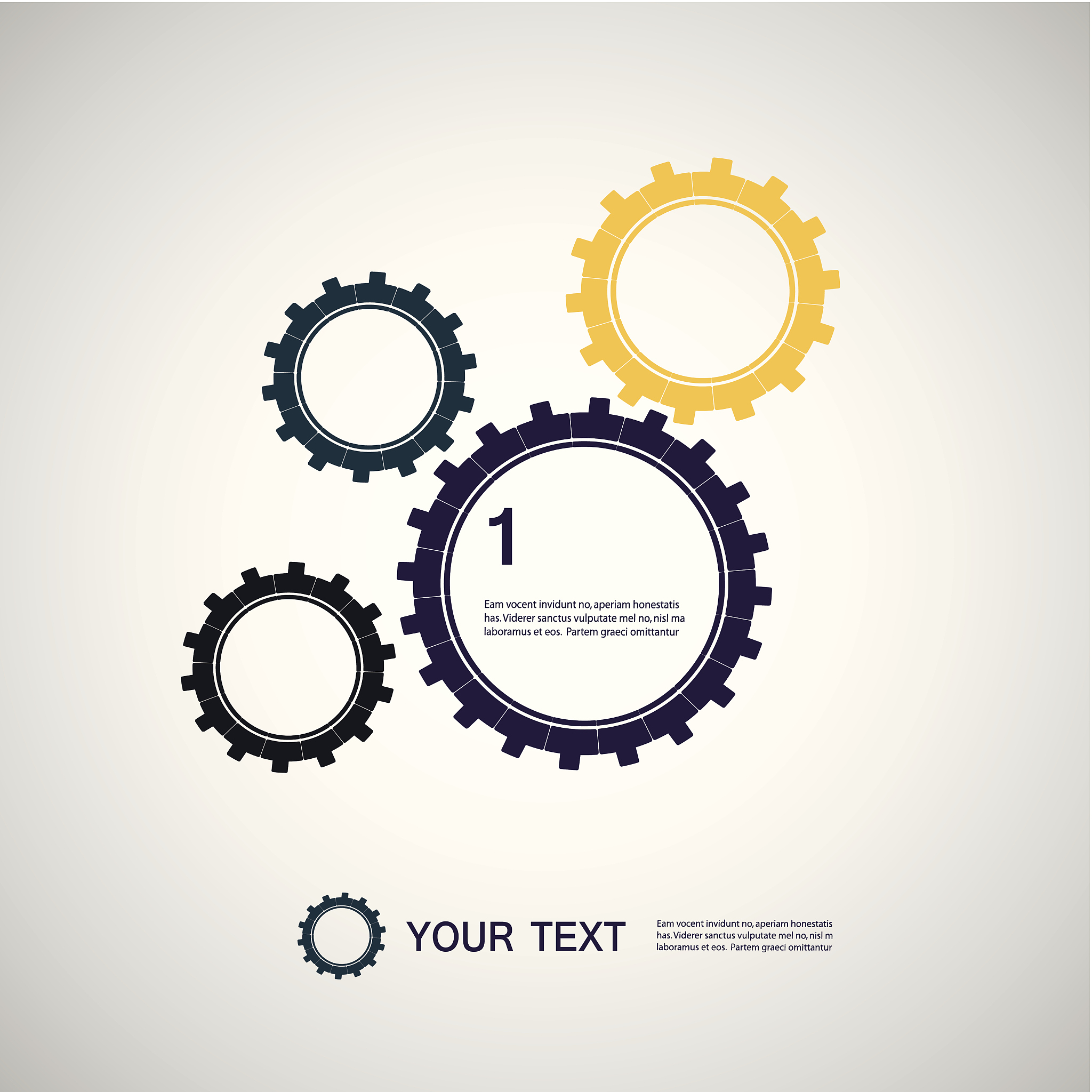 four vector floral gears
