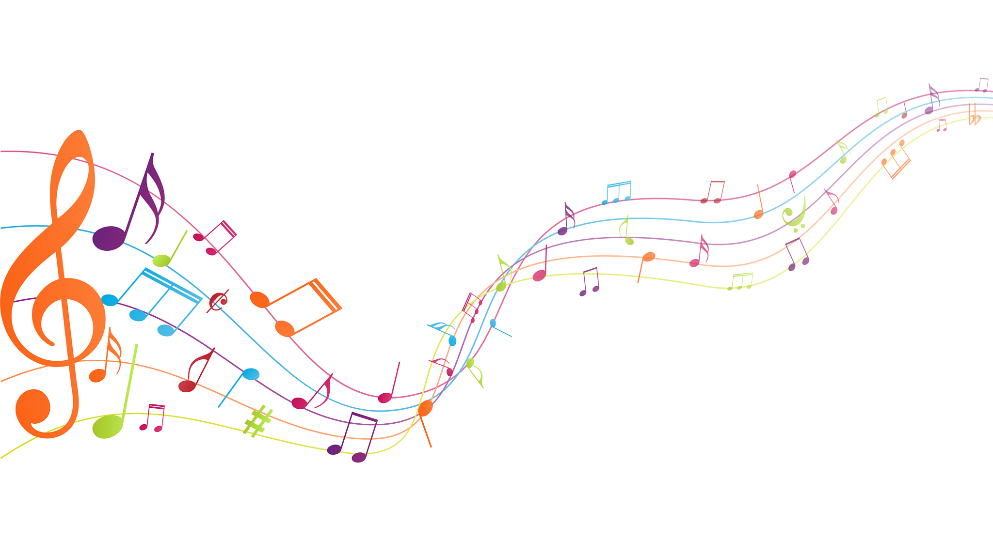 colorful music notes background