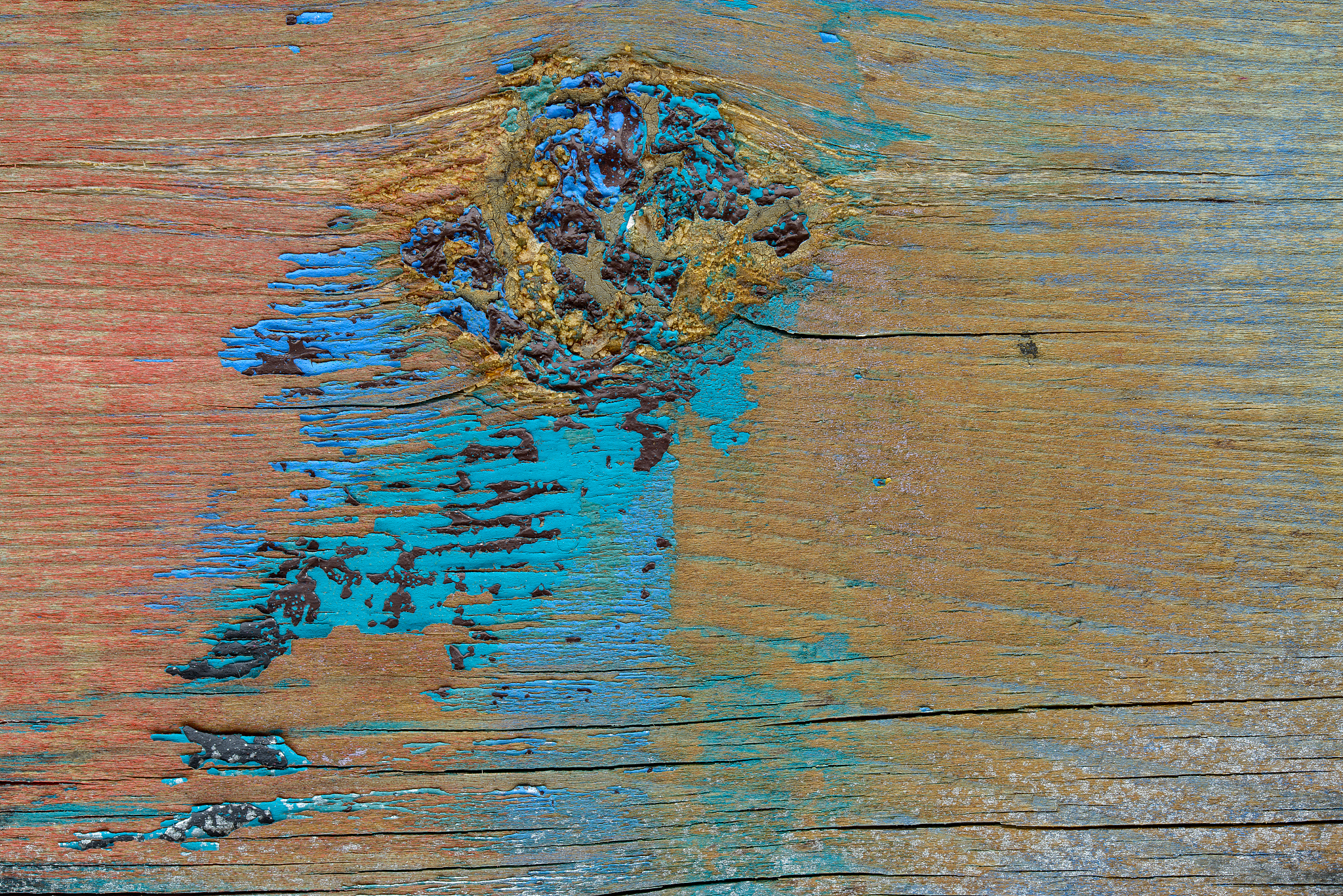 vintage cracked wood background texture with multi colored knots