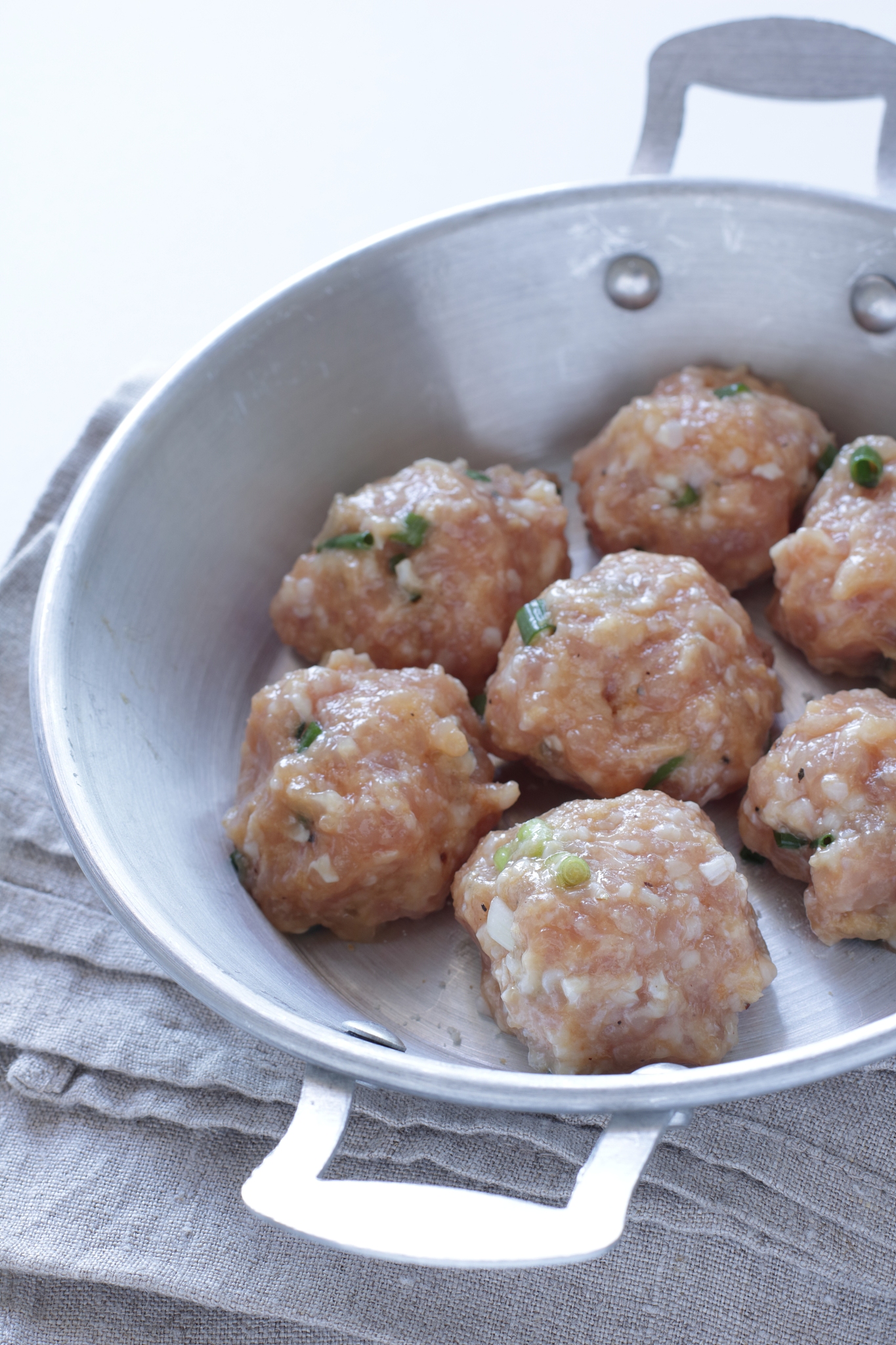 homemade meat ball on pan
