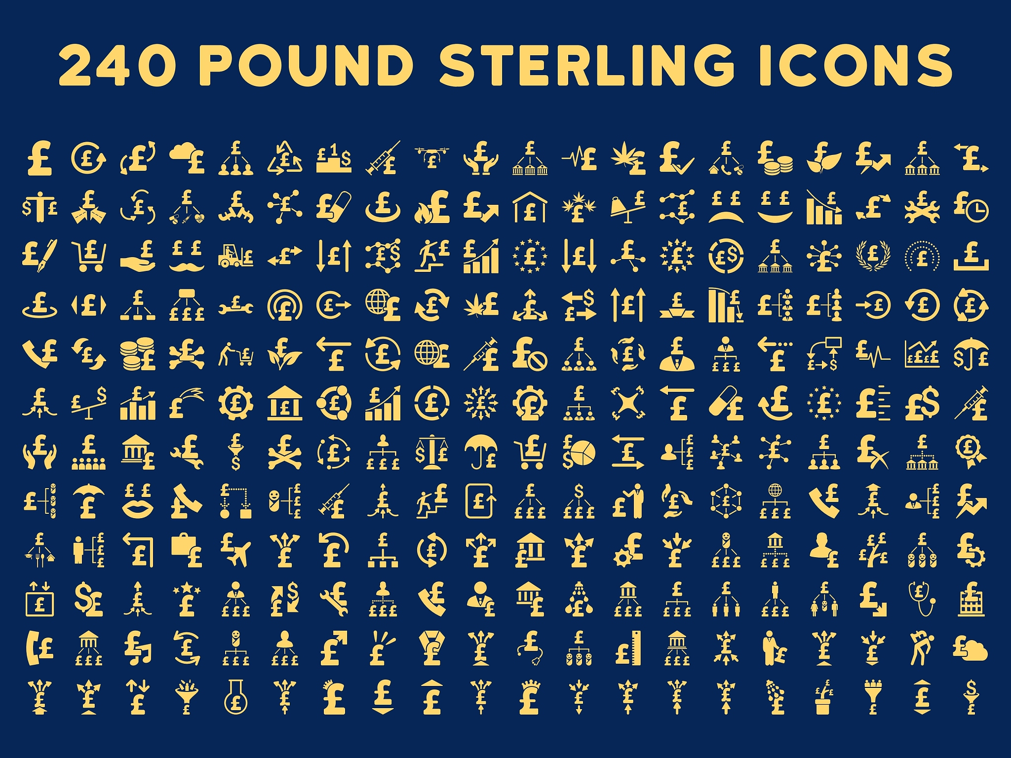 240 flat business icons