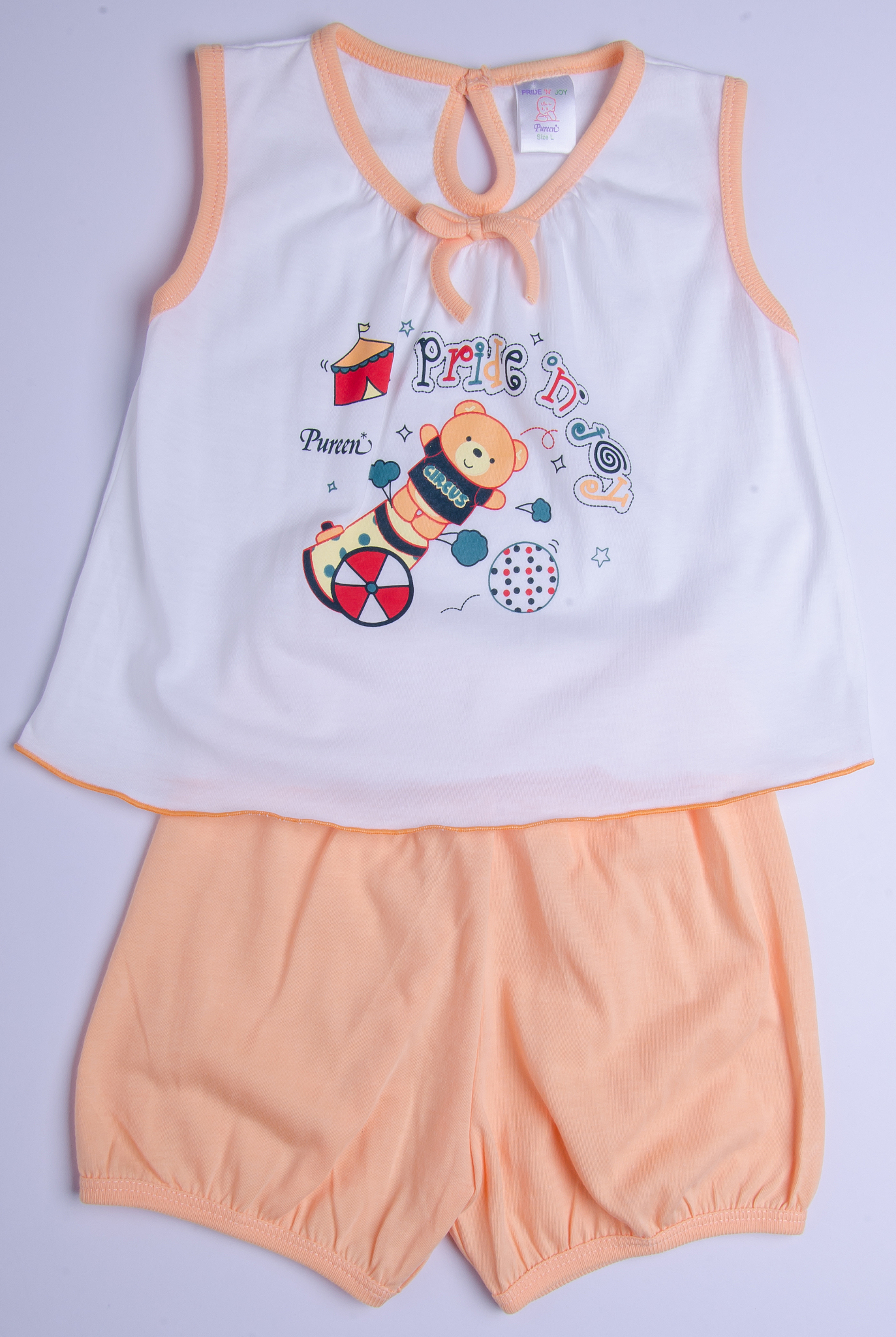 女童短袖卡通印花套装，可爱舒适，黑白两色可选