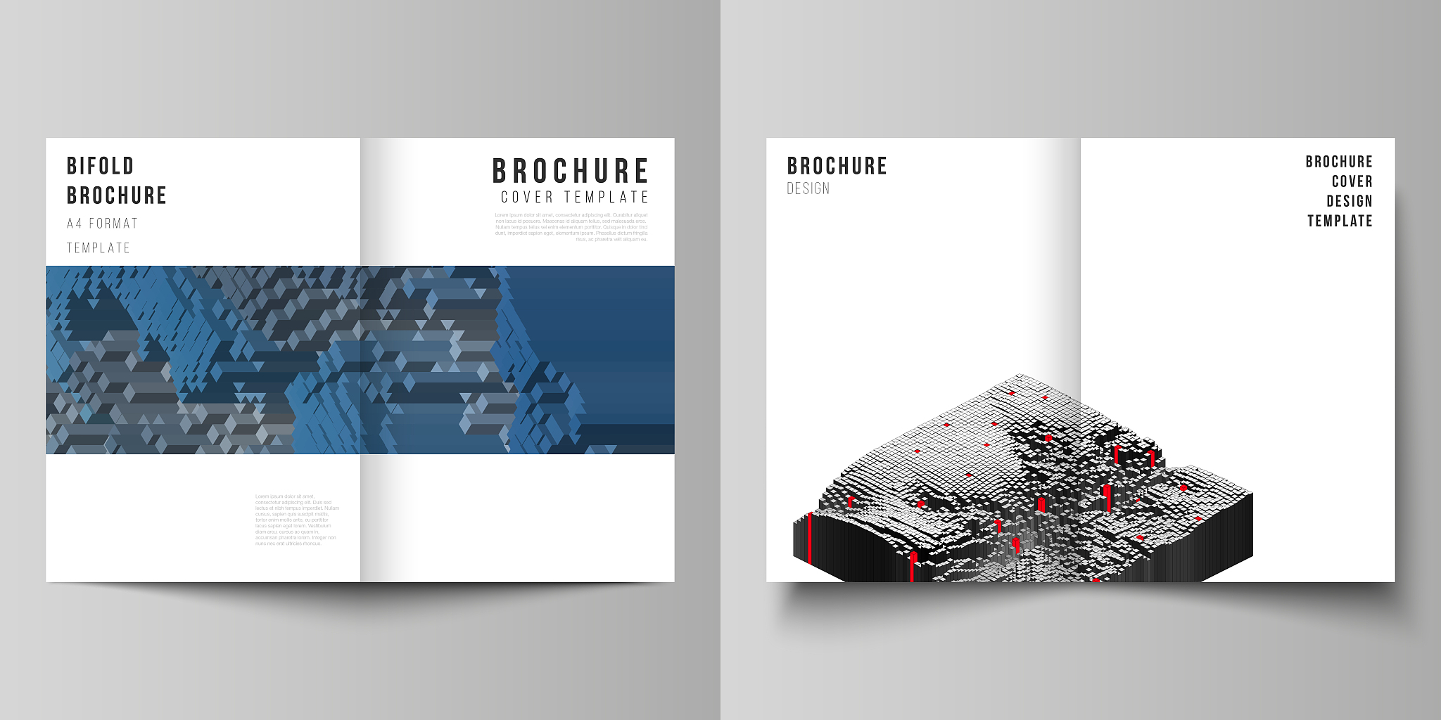 vector layout of two a4 format modern cover mockups design templ