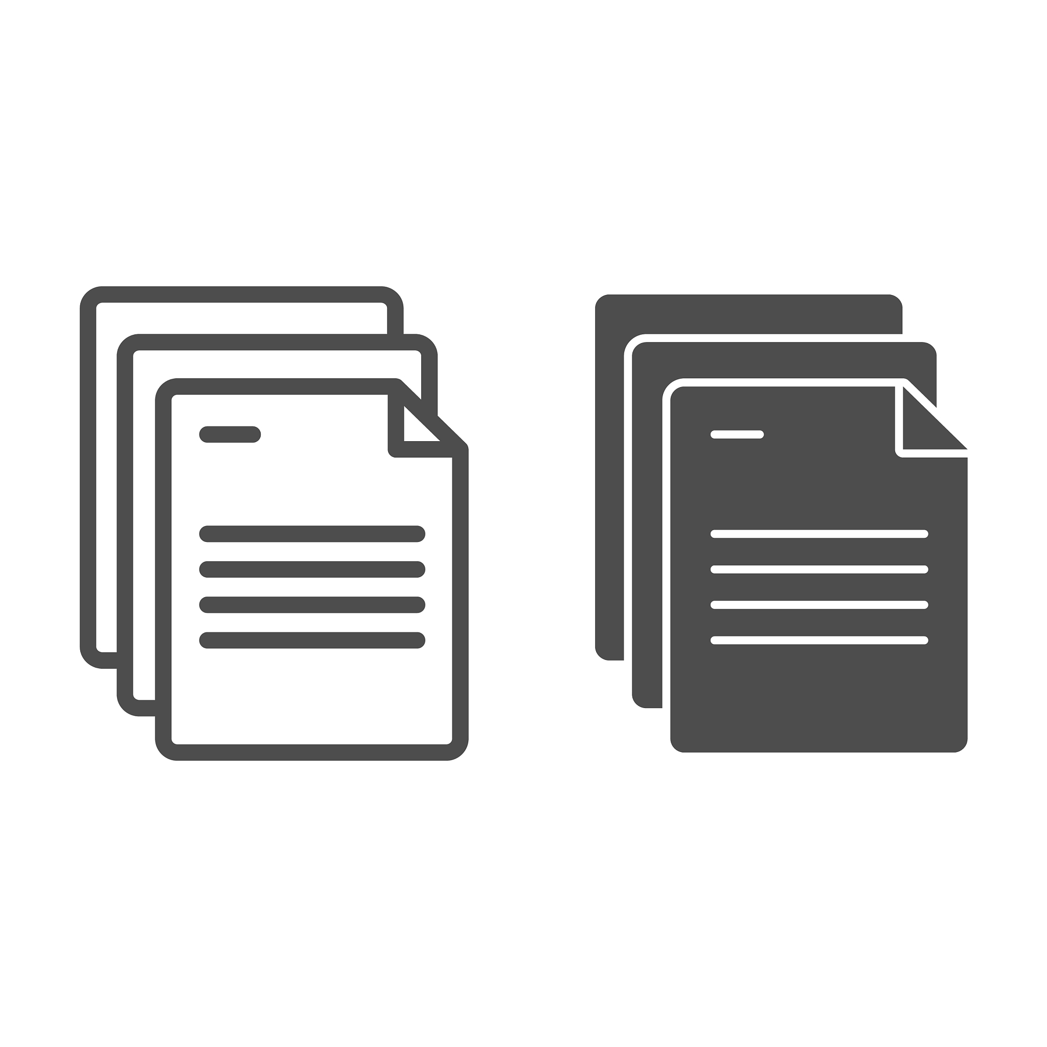 document papers line and glyph icon pages
