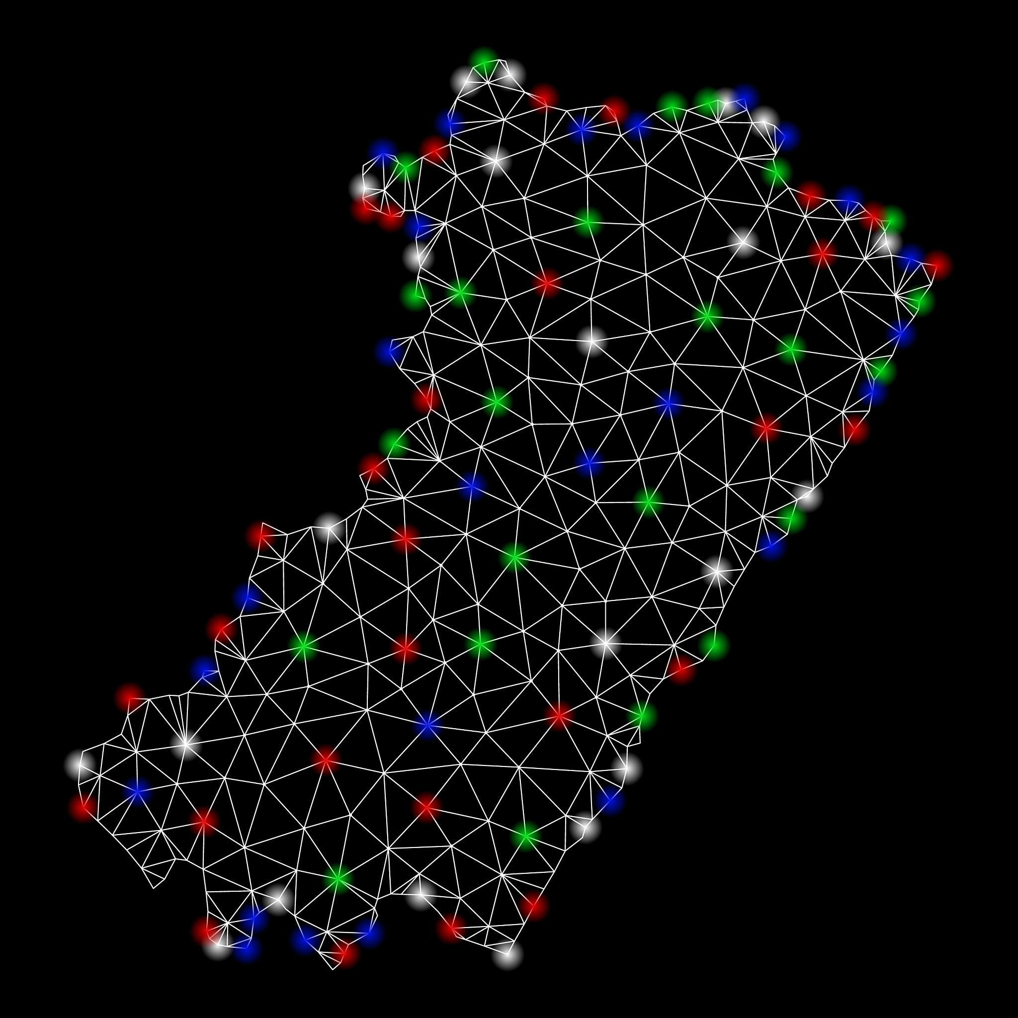 bright mesh network castellon province map with