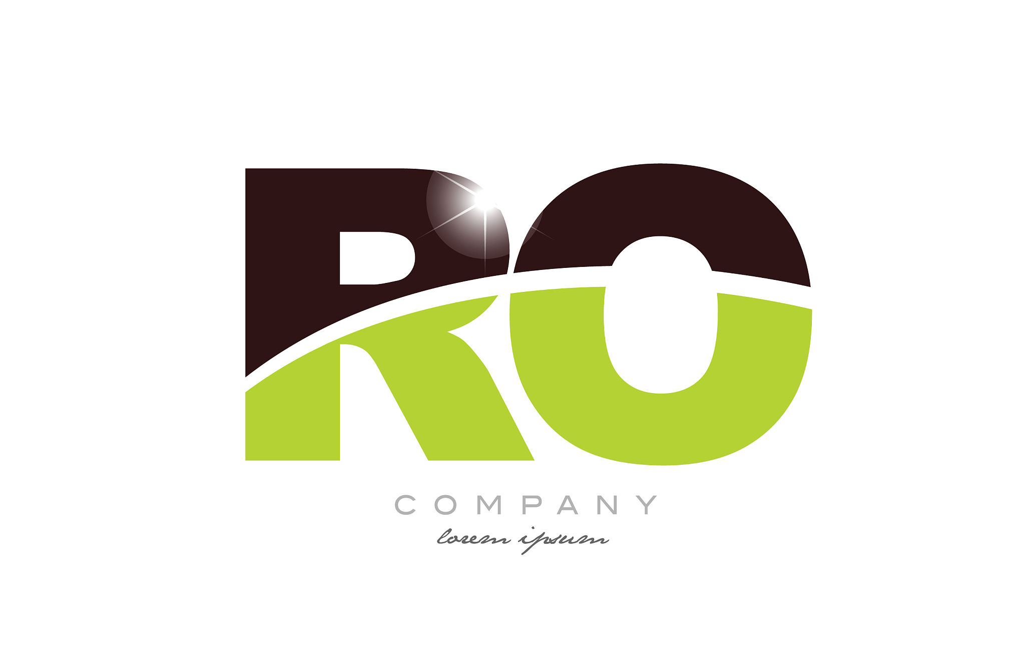 letter ro r o alphabet combination in green and