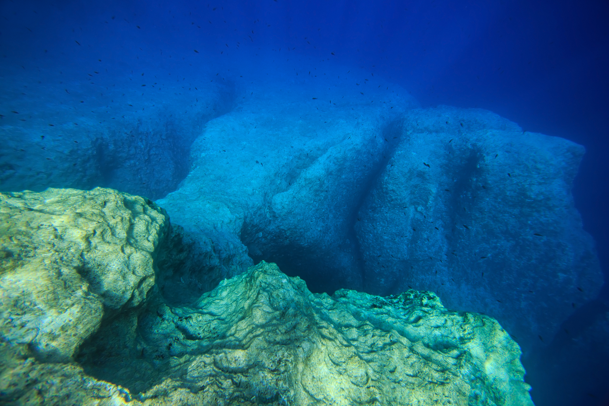 rocks under water