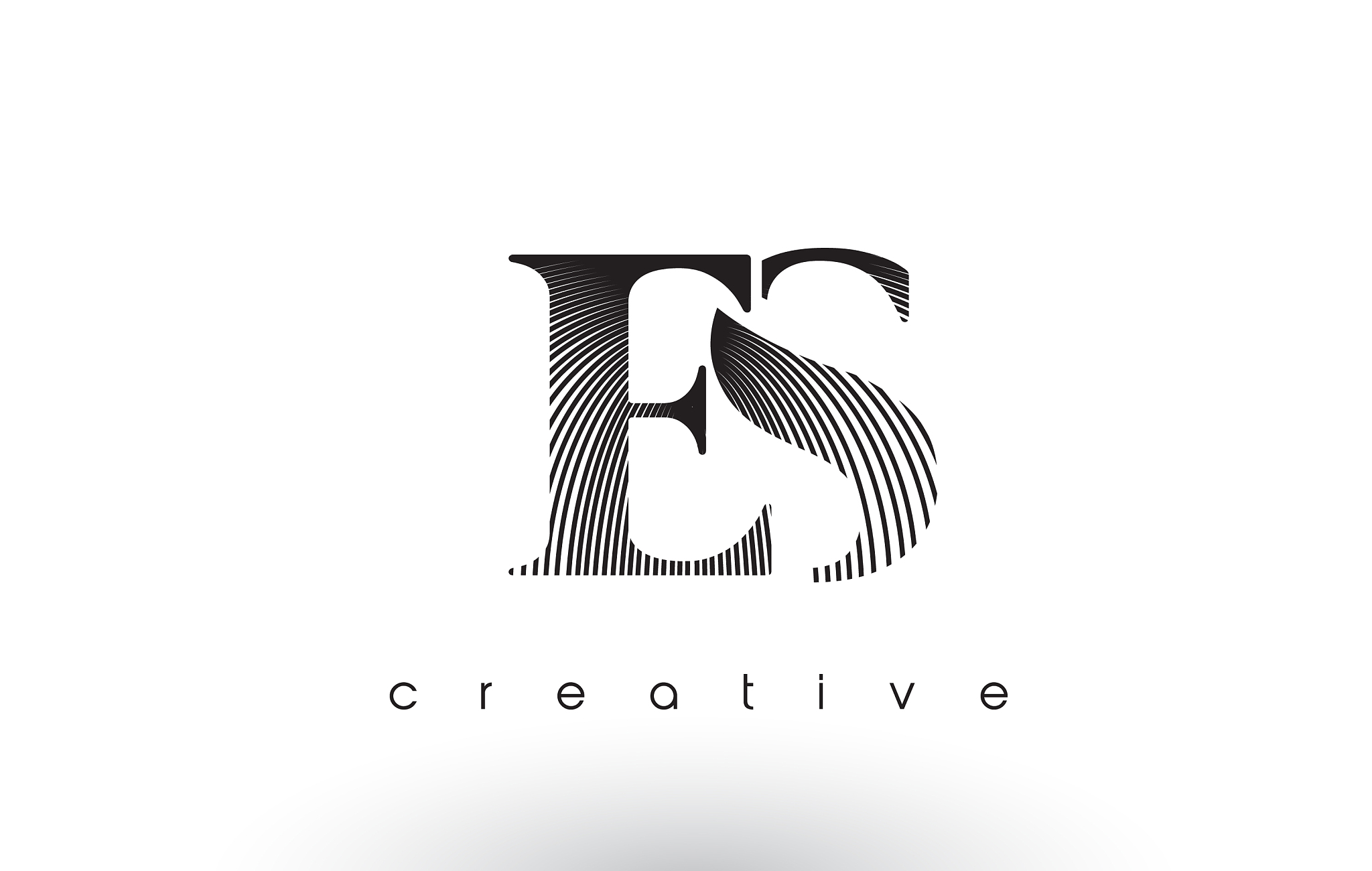 es logo design with multiple lines and black and