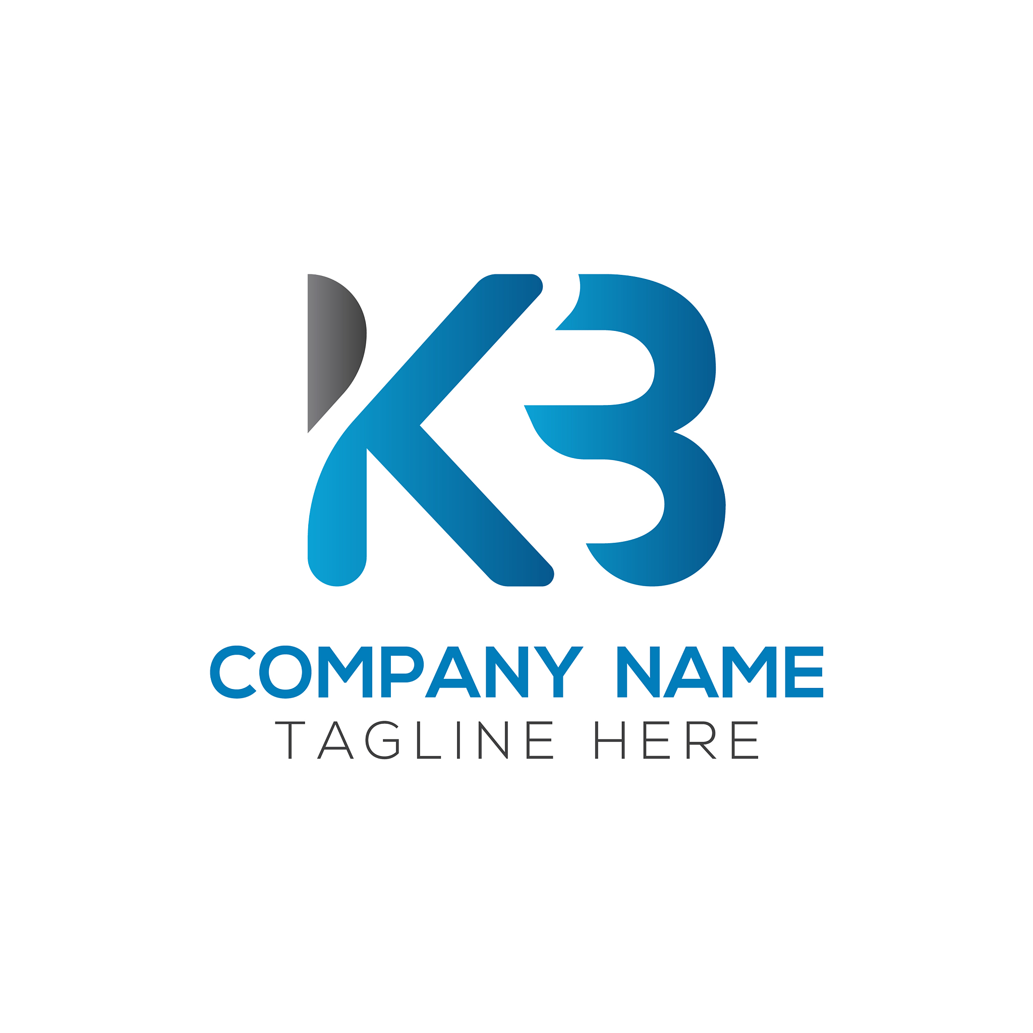 initial alphabet kb logo design template abstract