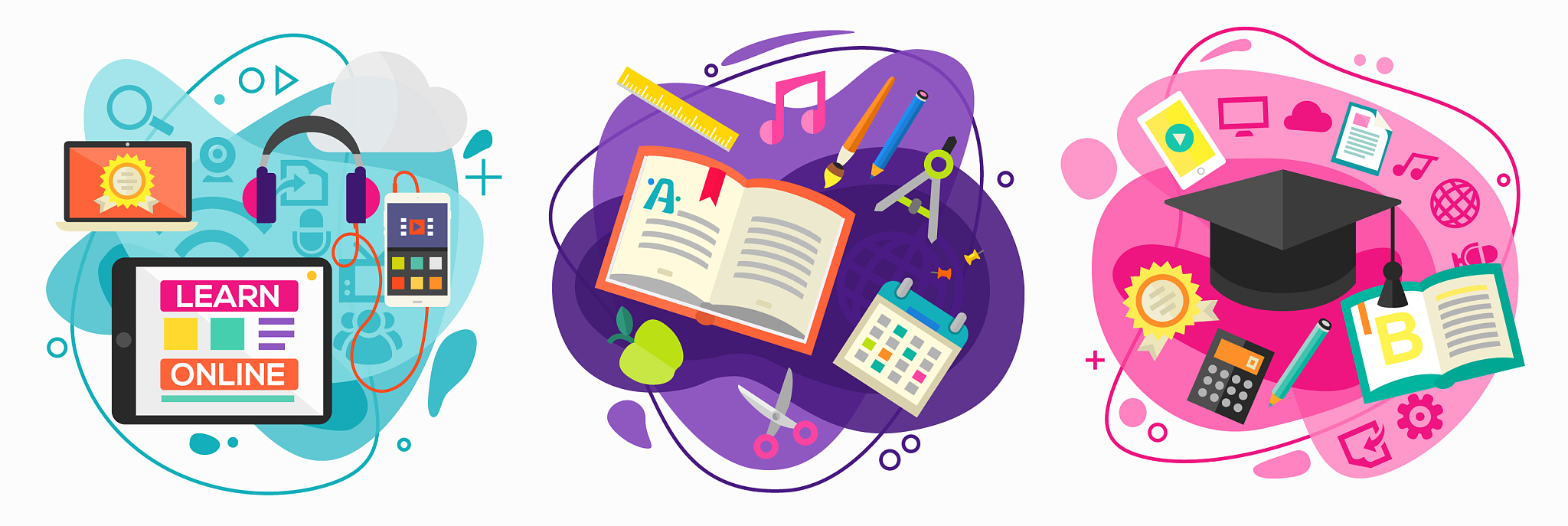 education and online learning concept banners