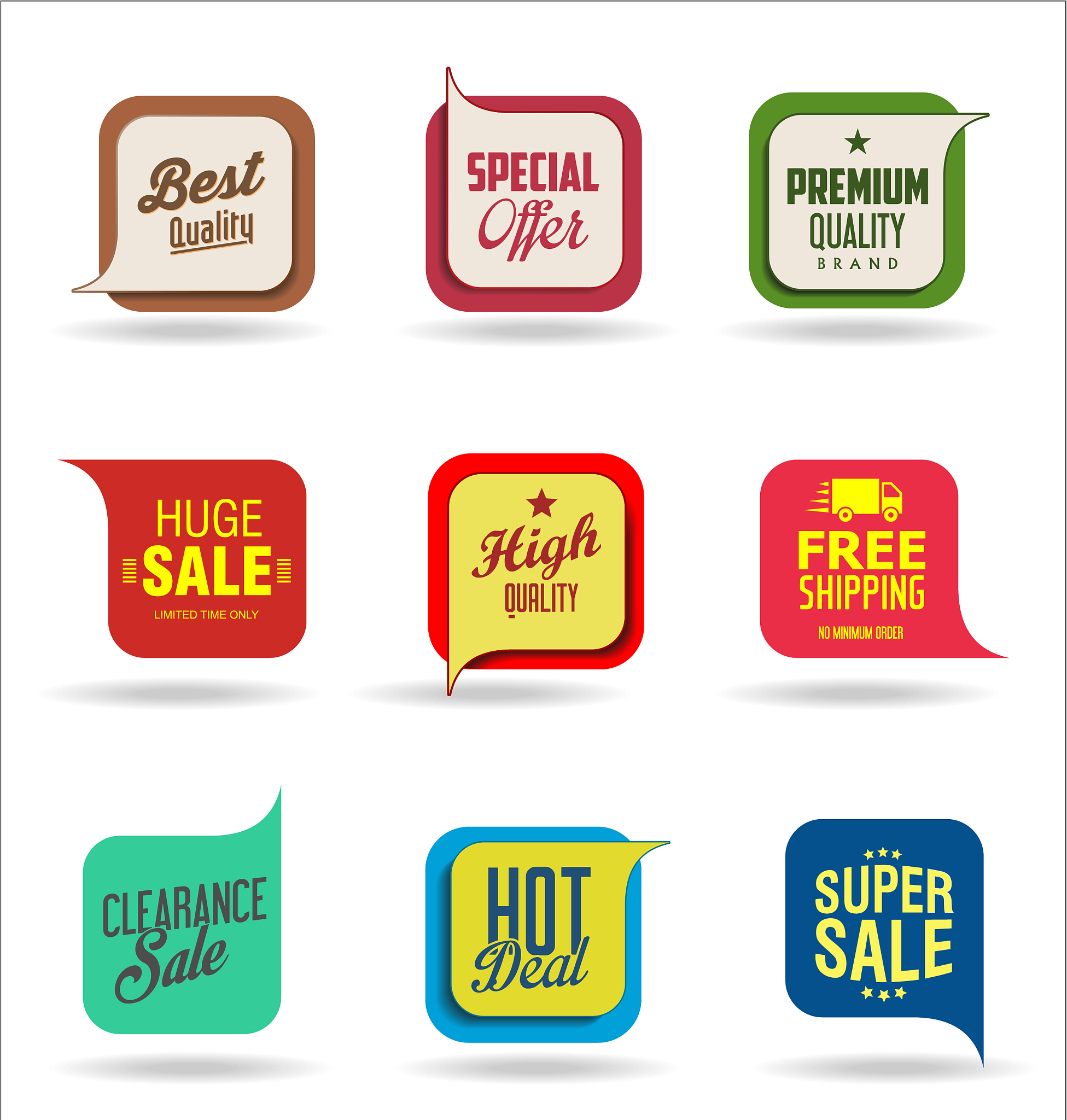 abstract modern sale badges collection